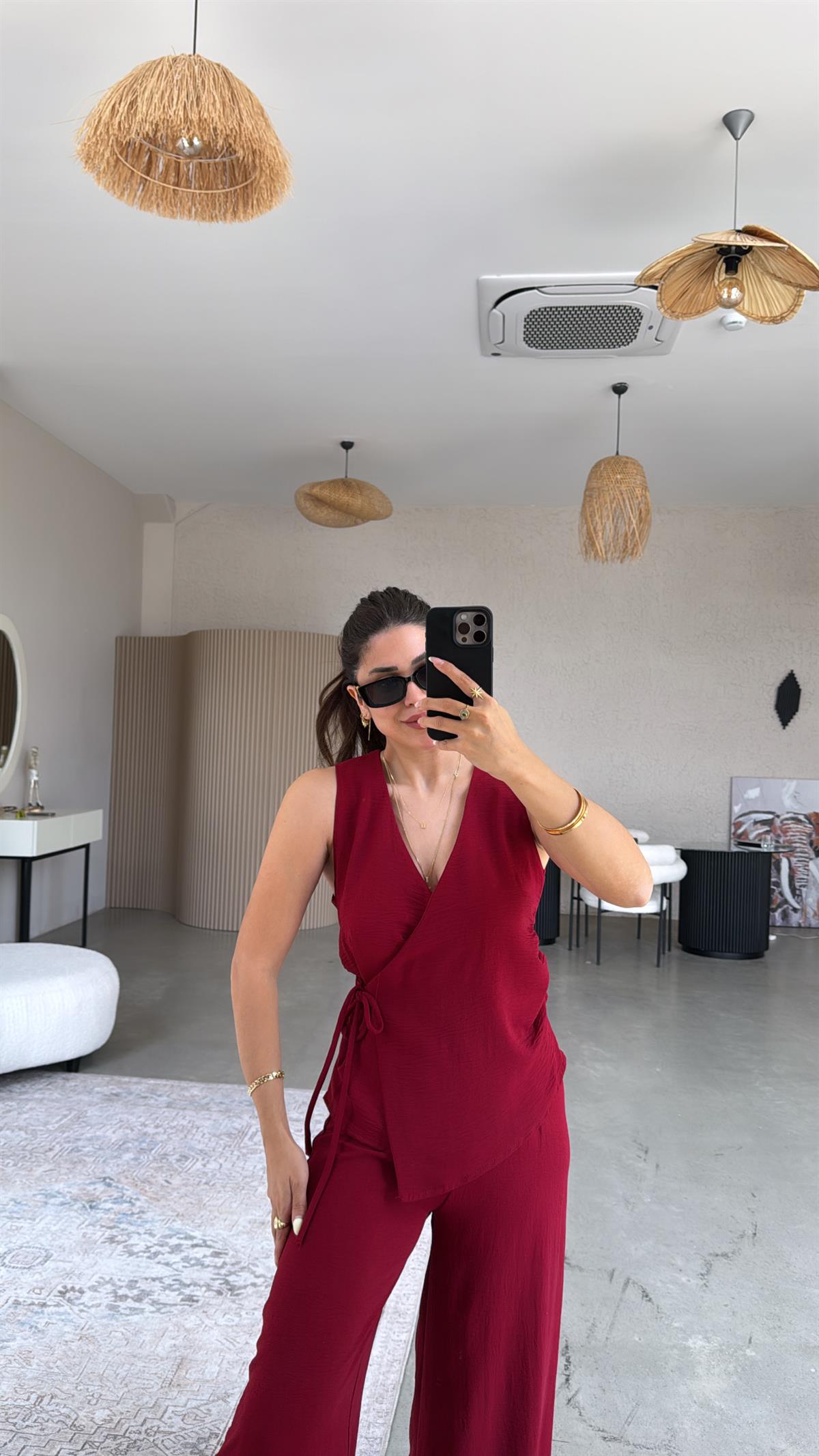 Bordo Kruvaze Aerobin Takım