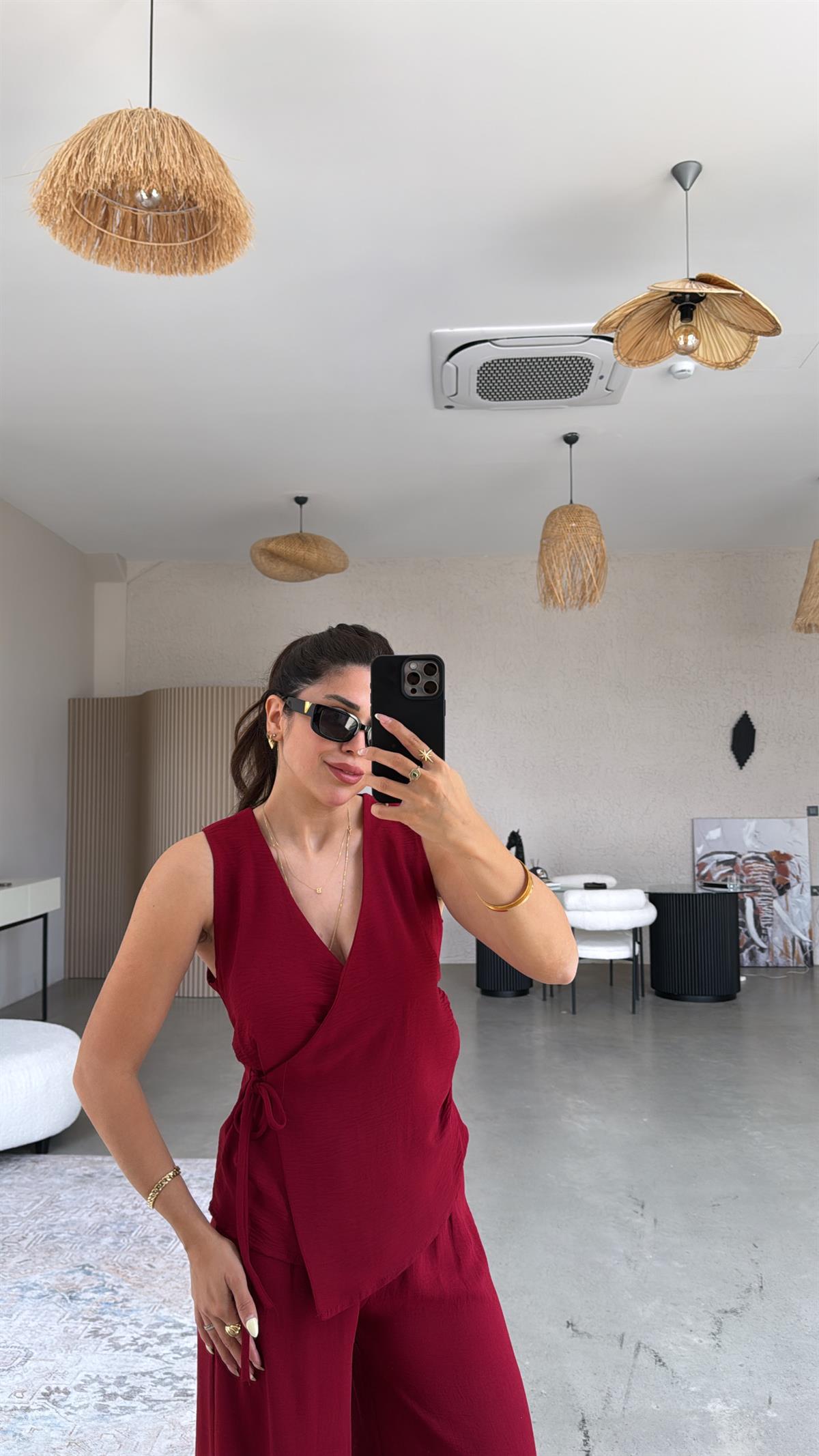 Bordo Kruvaze Aerobin Takım