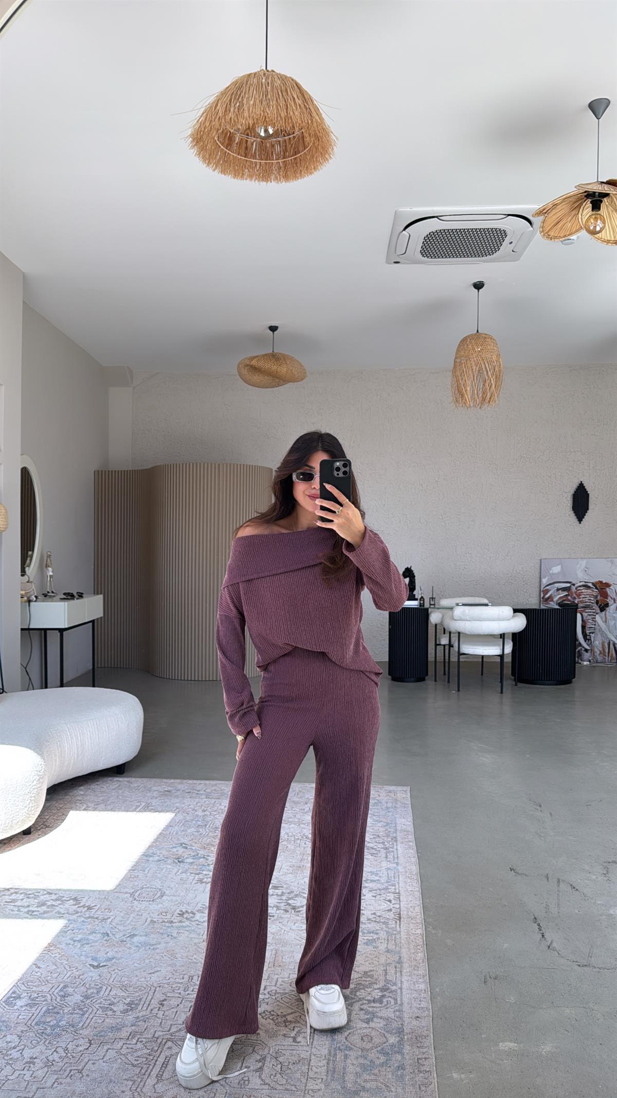 Bordo Madonna Bürümcük Takım