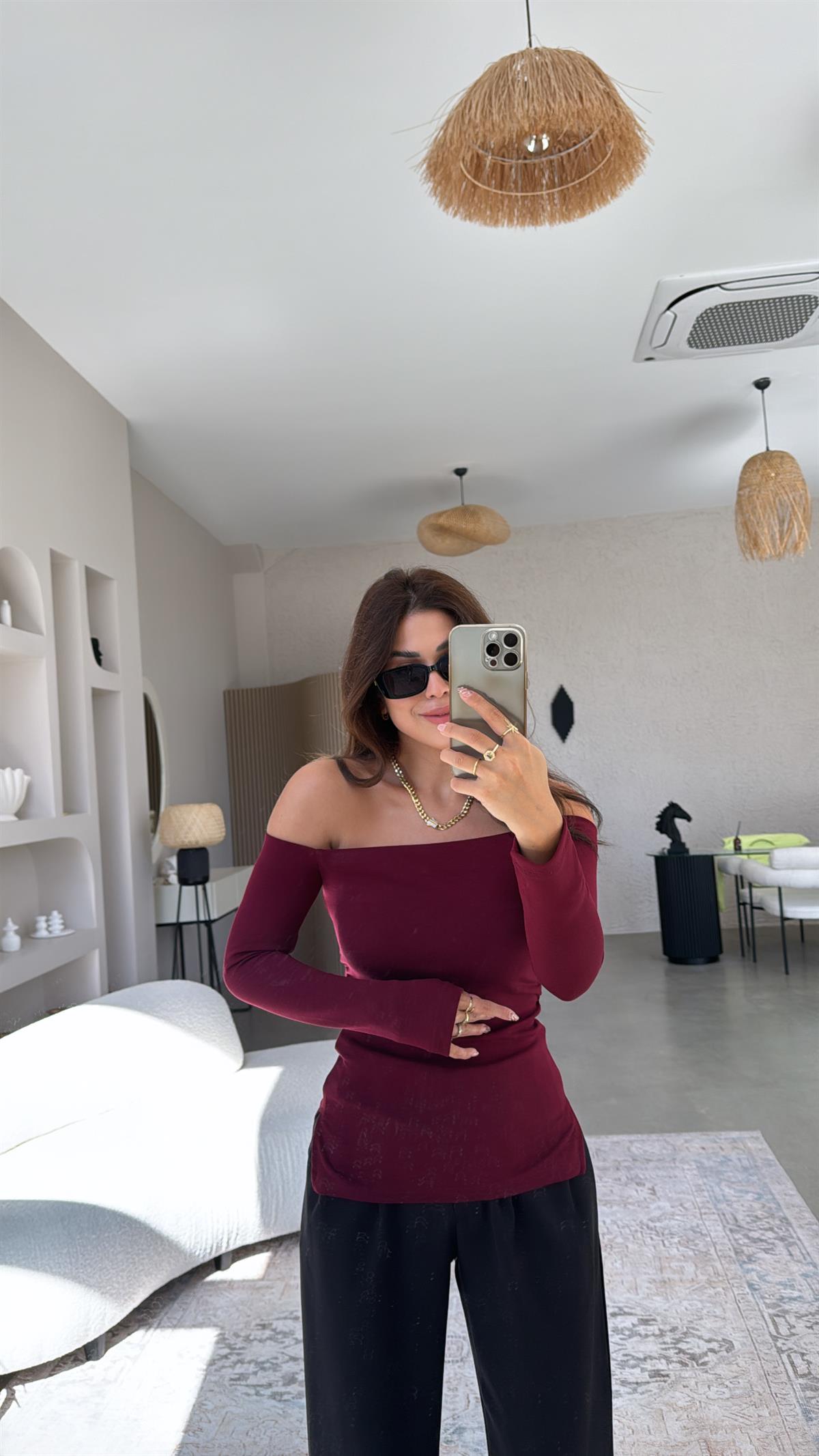 Bordo Modal Drapeli Bluz