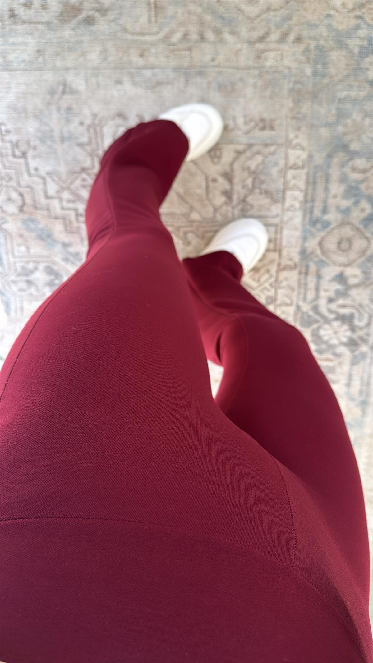 Bordo Modal İspanyol Tayt