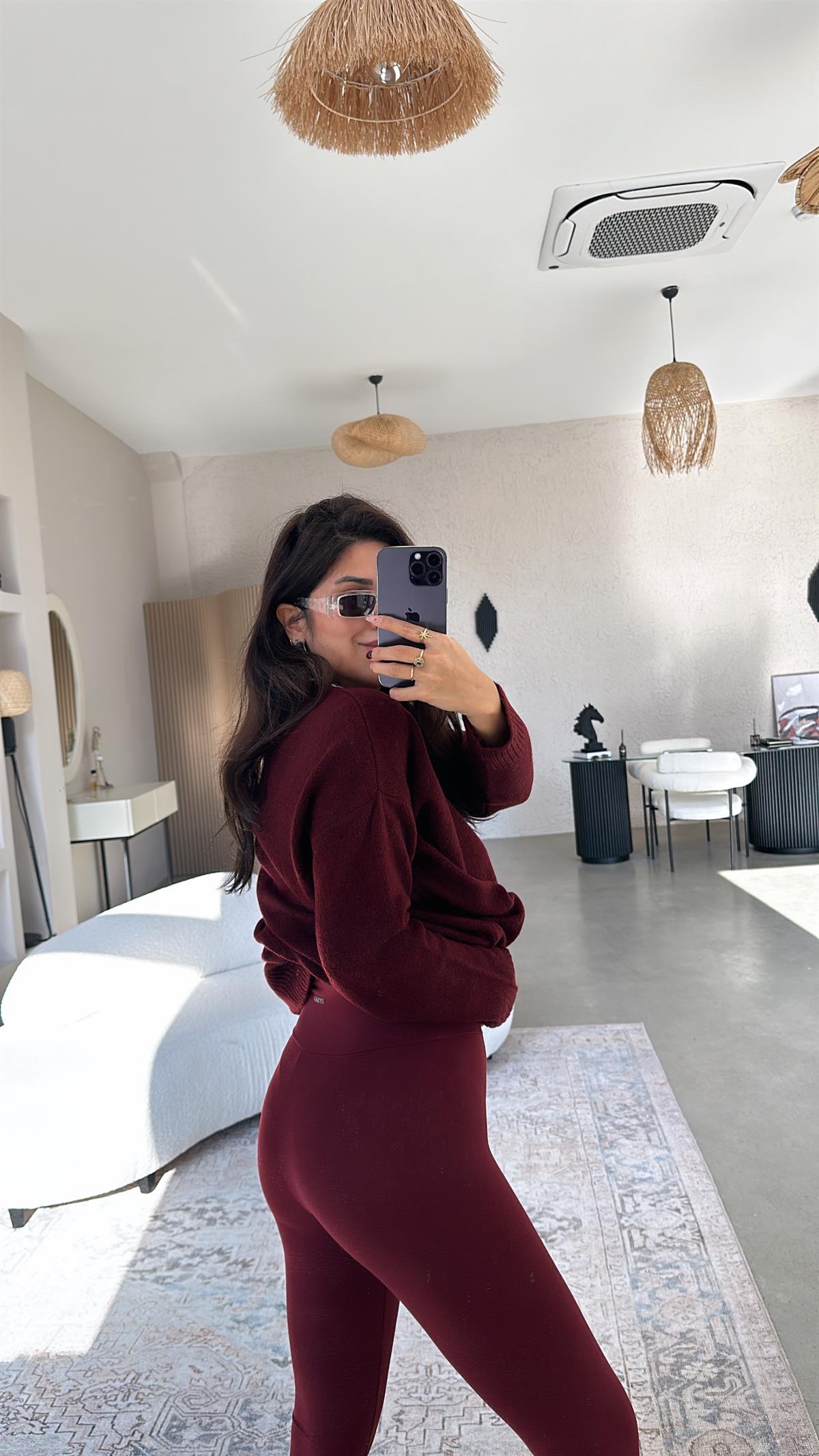 Bordo Oys Basic Orijinal Tayt