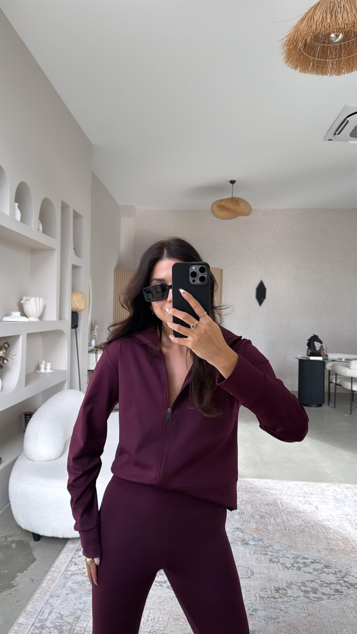 Bordo Oys Tayt Ceket Takım