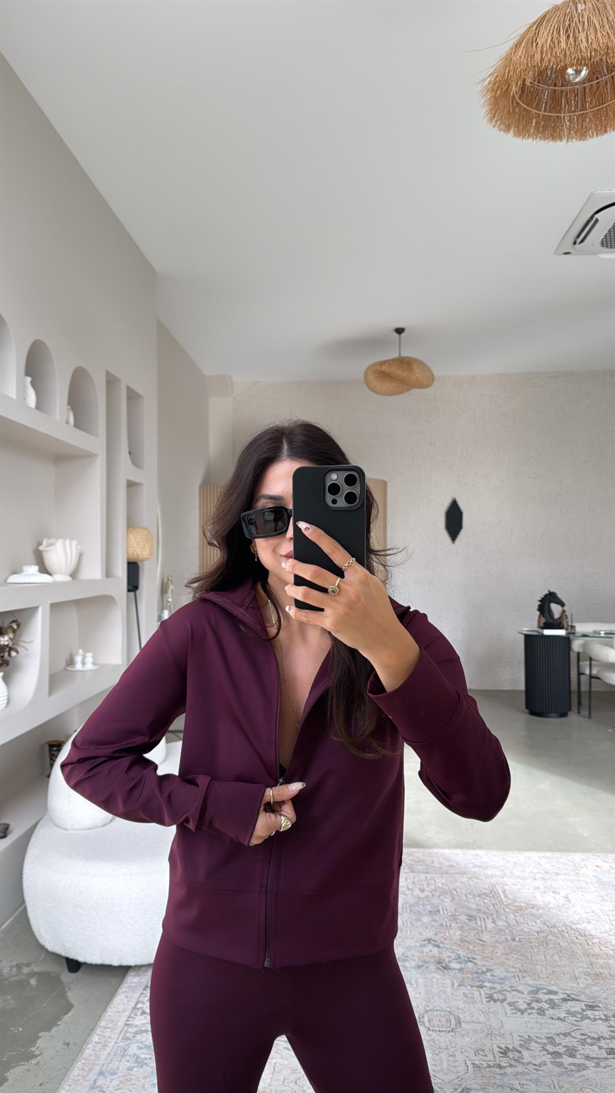 Bordo Oys Tayt Ceket Takım