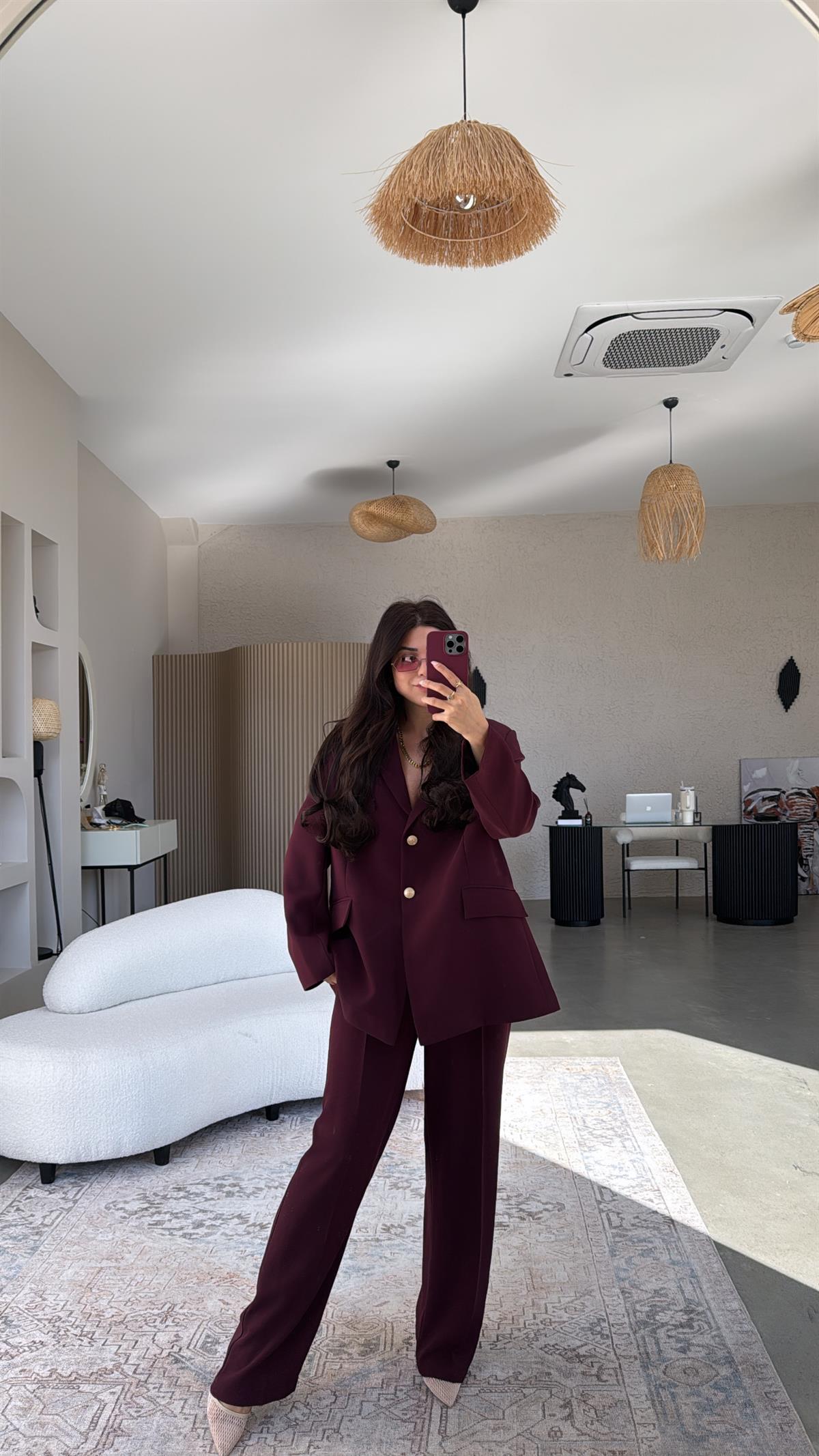 Bordo Premium Ceket Pantolon Takım