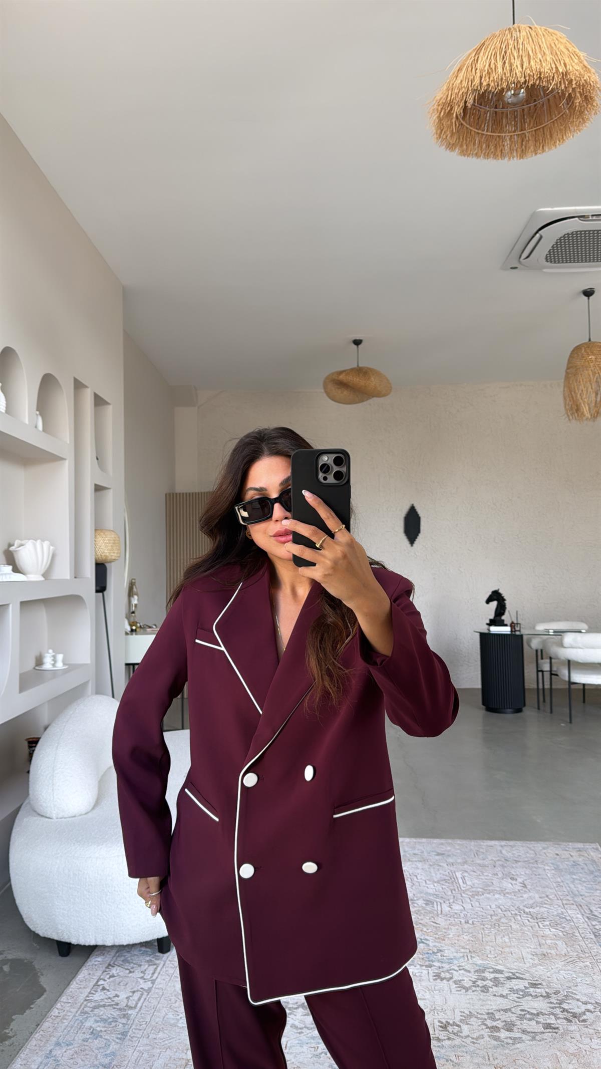 Bordo Premium Ceket Pantolon Takım