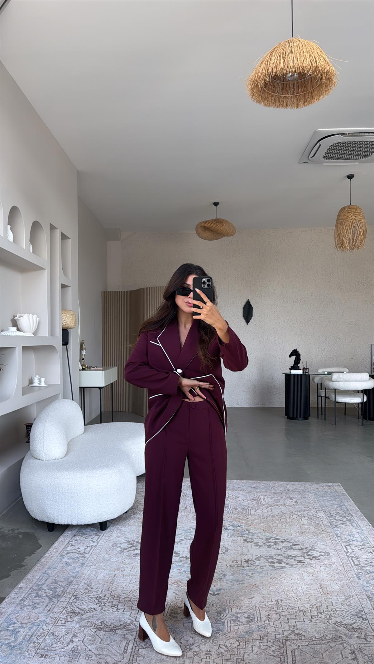 Bordo Premium Ceket Pantolon Takım