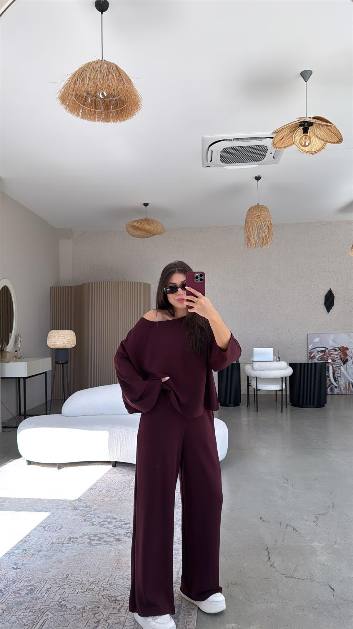 Bordo Premium Ters Dikiş Takım