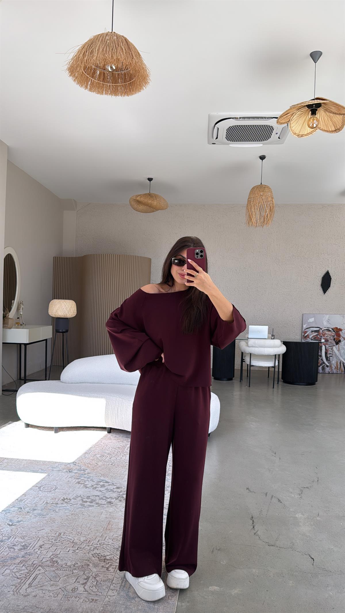 Bordo Premium Ters Dikiş Takım