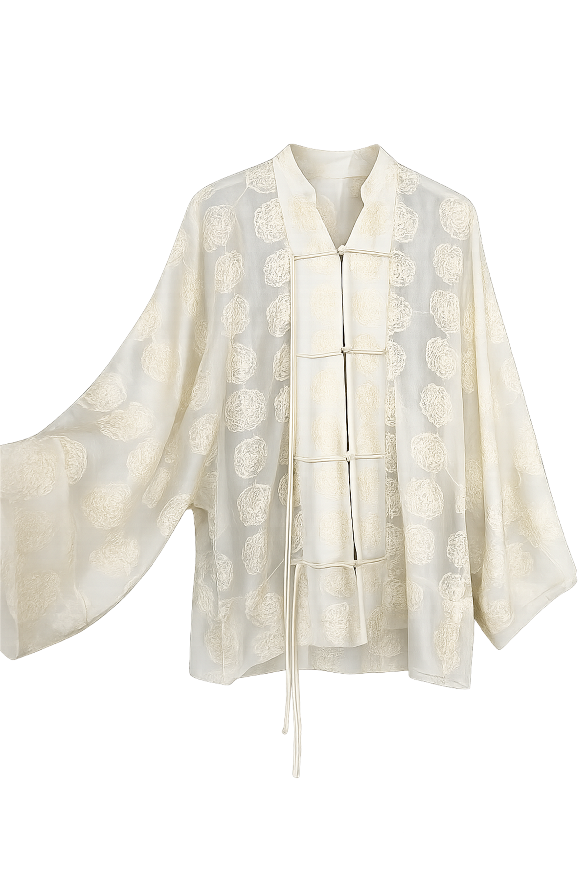 Butter Yellow İşlemeli Gömlek Kimono