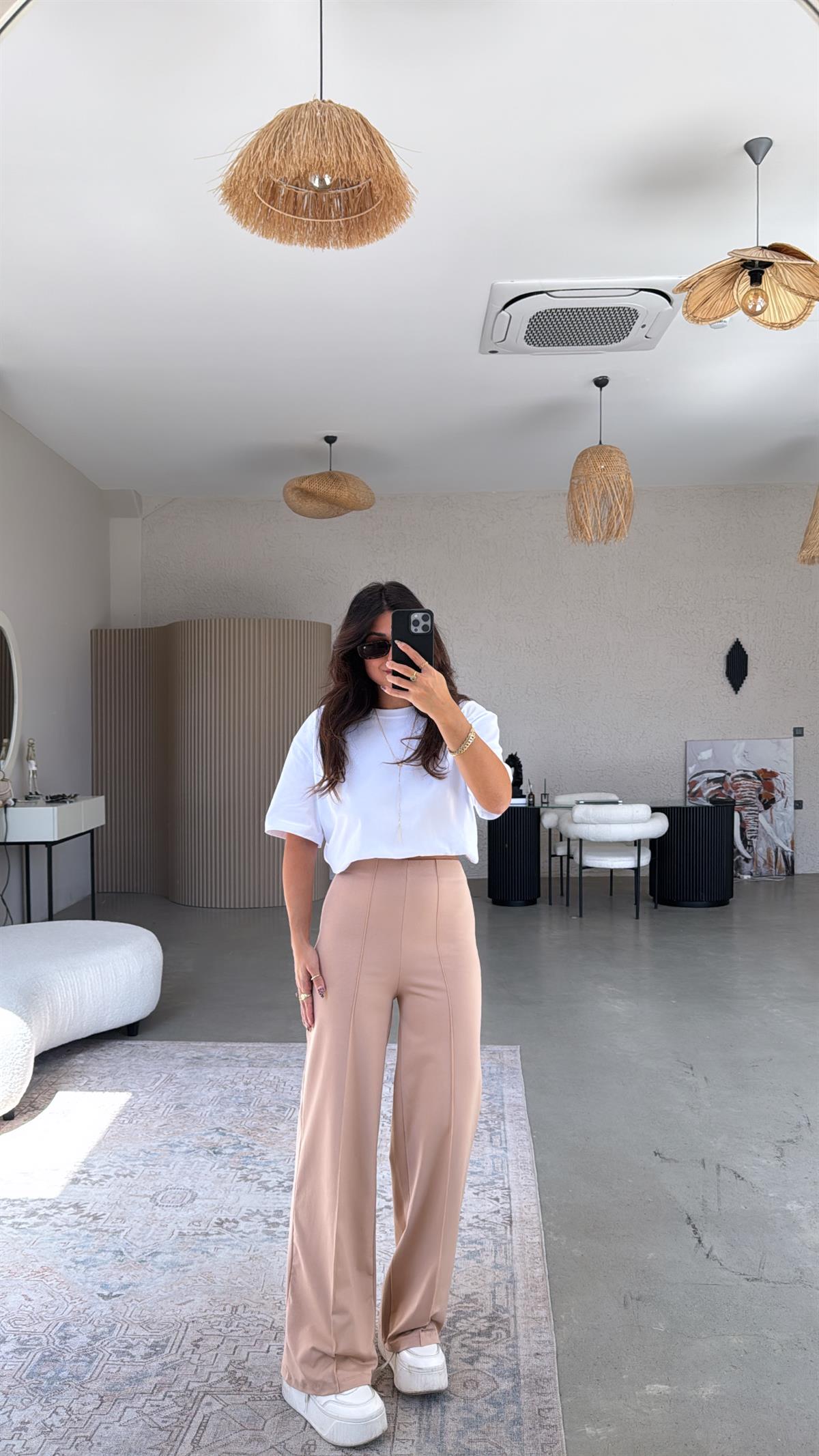 Camel Çımalı Gizli Lastik Pantolon