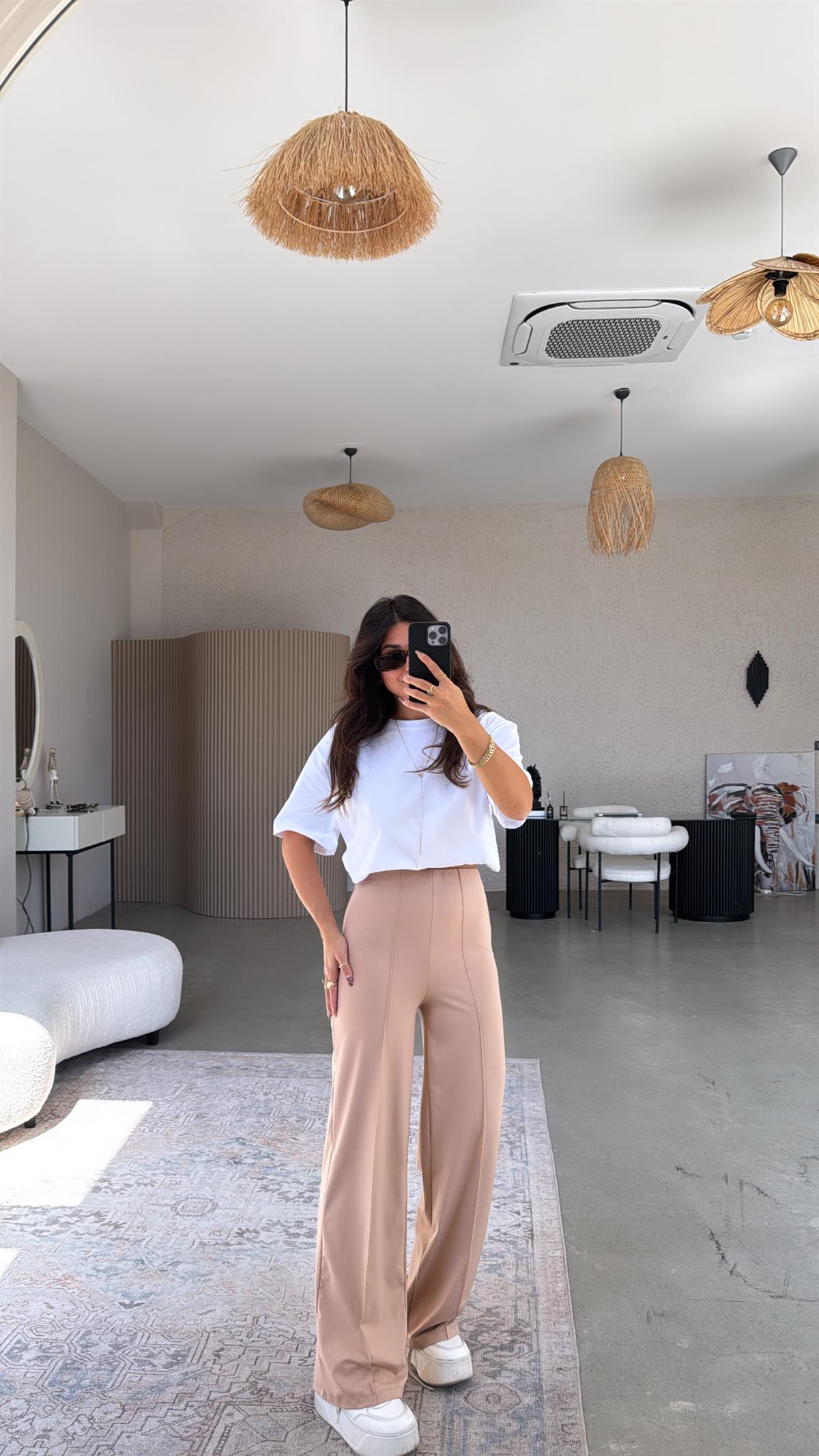 Camel Çımalı Gizli Lastik Pantolon