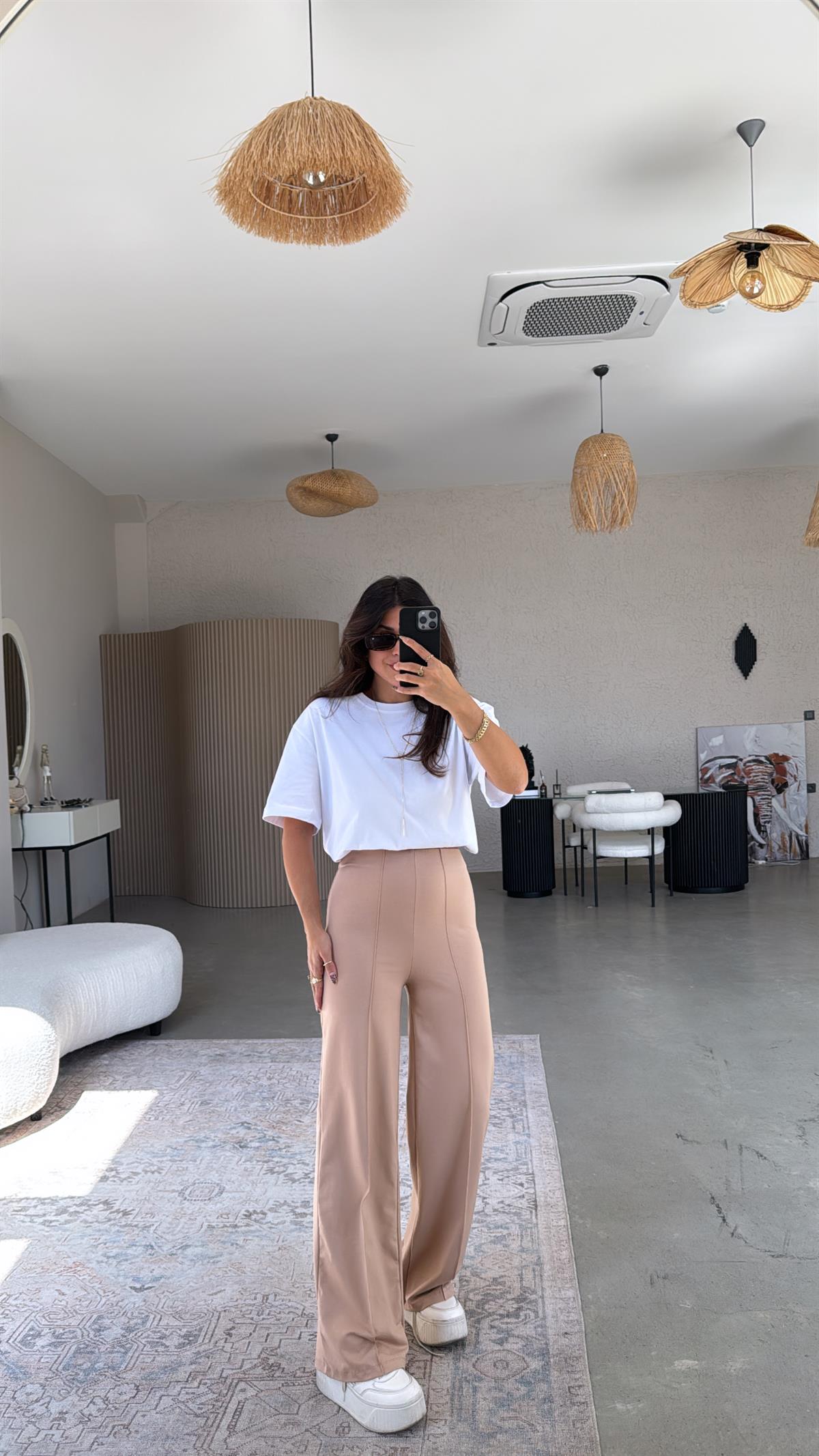 Camel Çımalı Gizli Lastik Pantolon