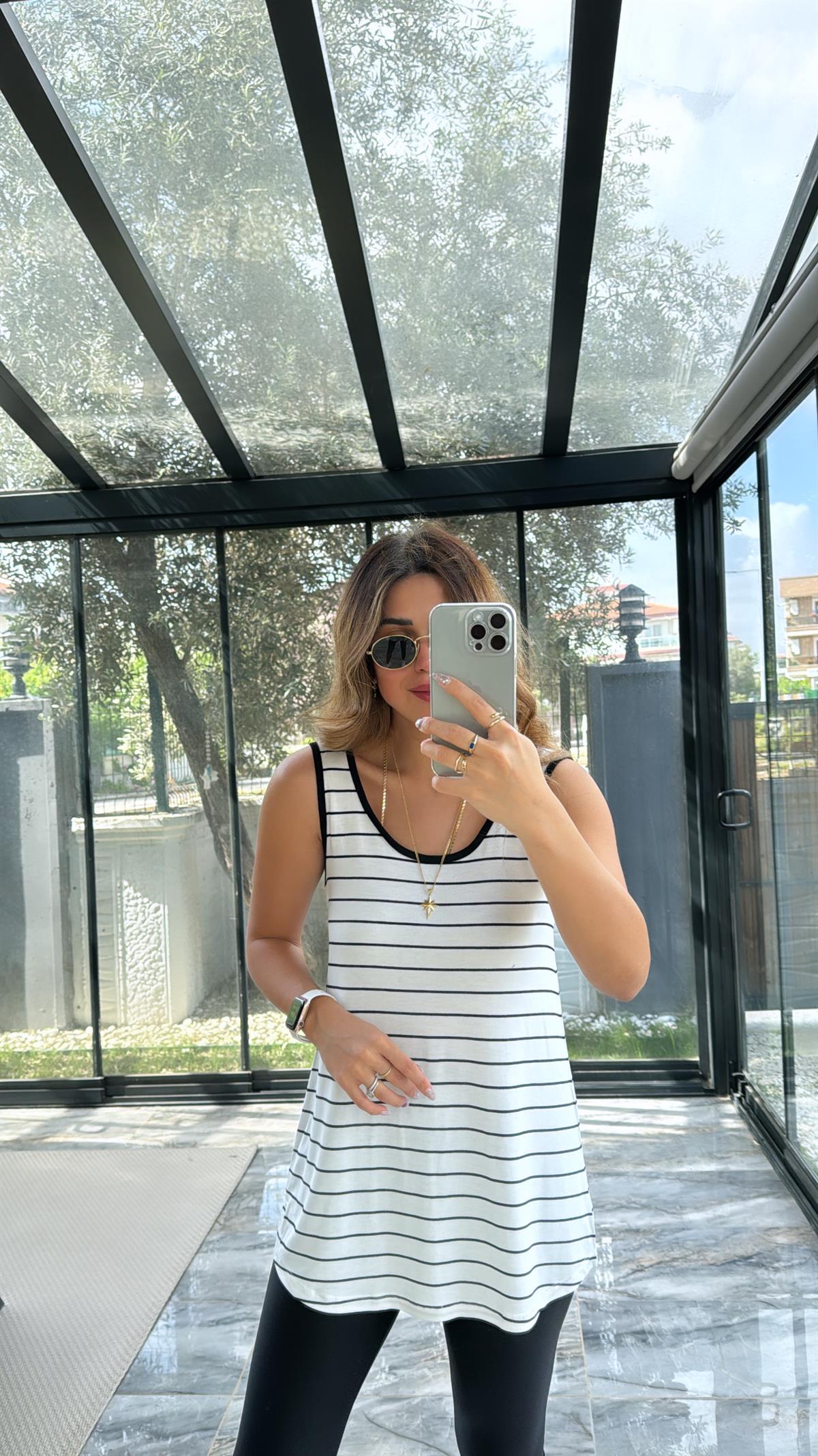 Çizgili Kalın Askı Salaş Atlet