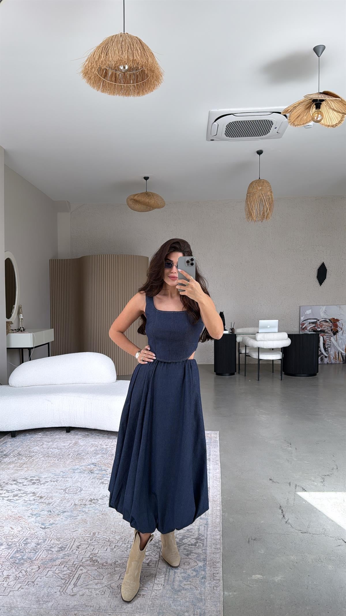 Denim Balon Etek