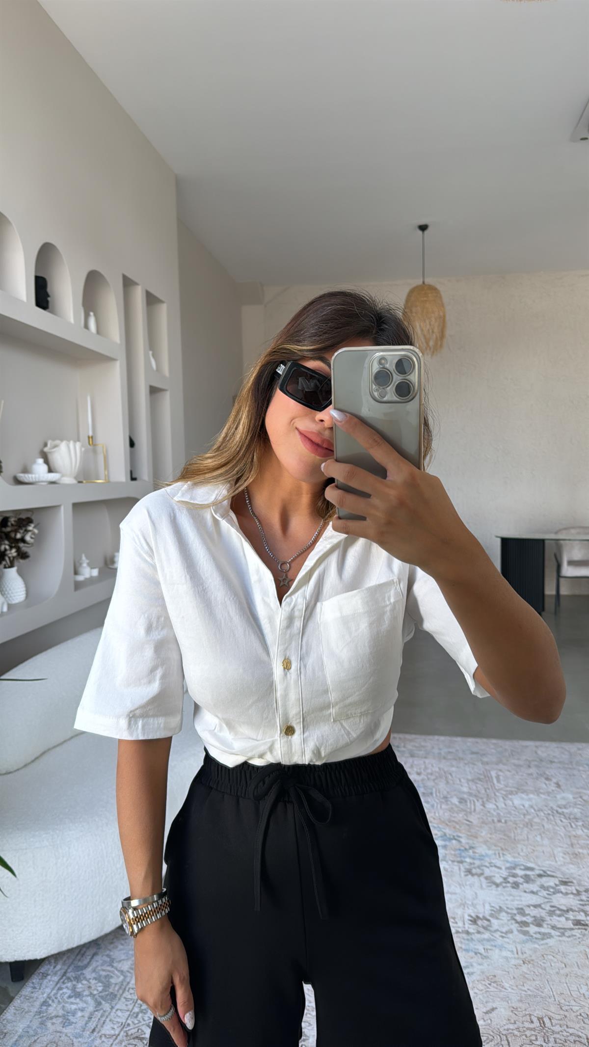 Düğümlü MNG Orjinal Gömlek