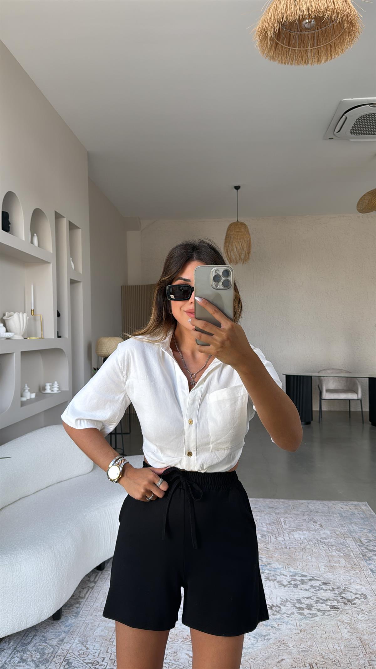 Düğümlü MNG Orjinal Gömlek