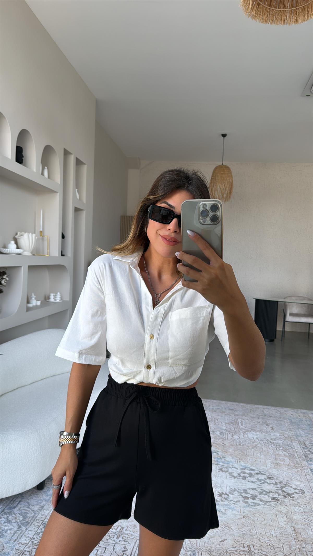 Düğümlü MNG Orjinal Gömlek