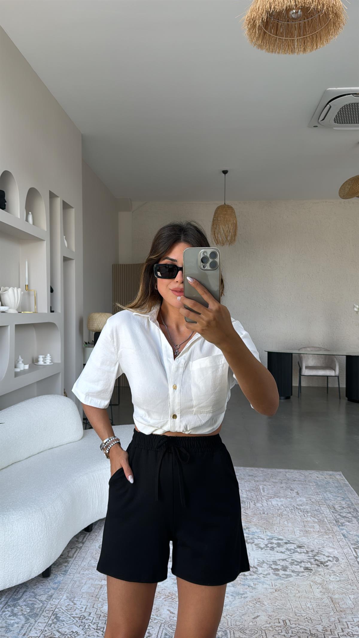 Düğümlü MNG Orjinal Gömlek