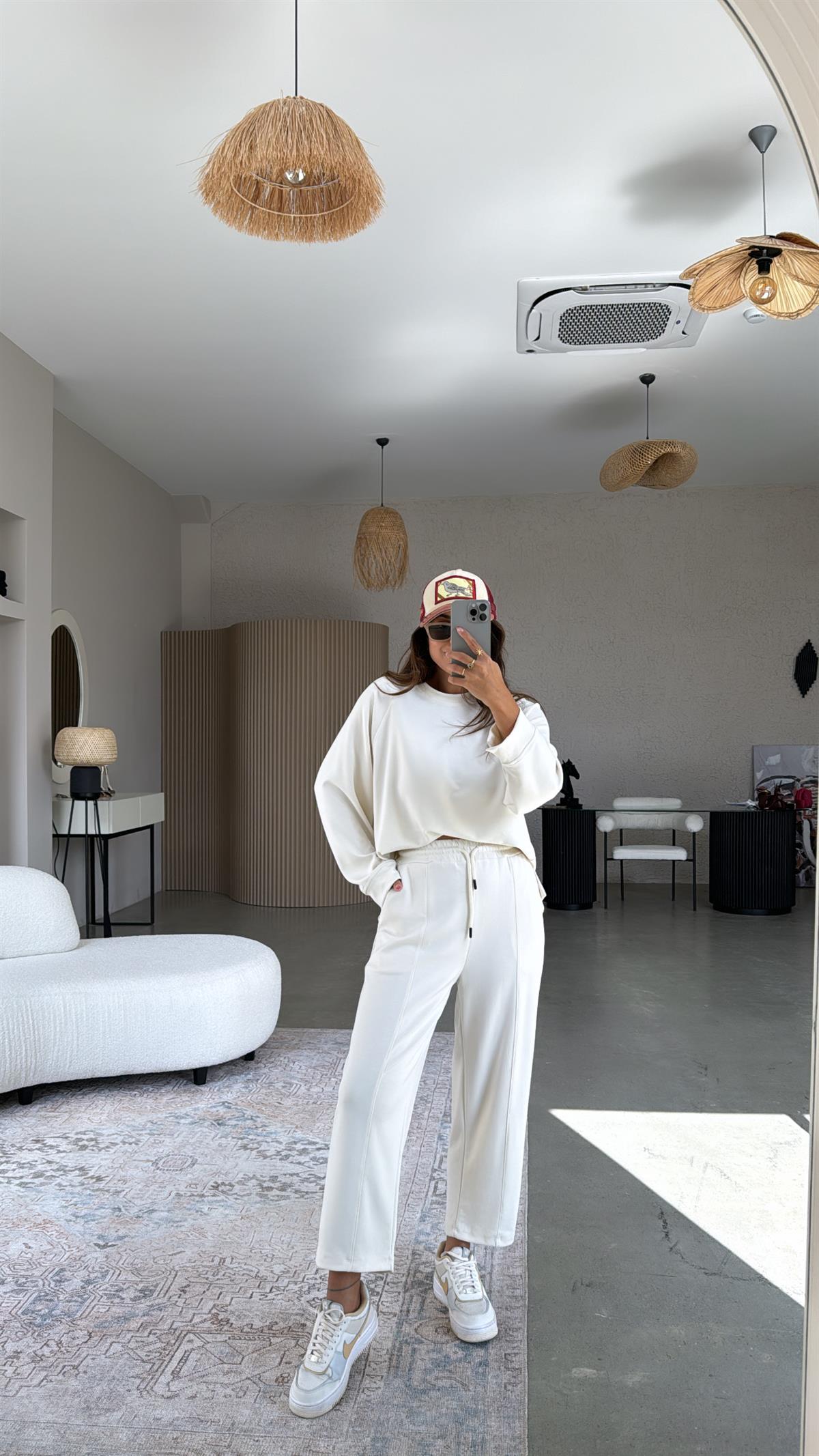 Ekru Çımalı Modal Eşofman