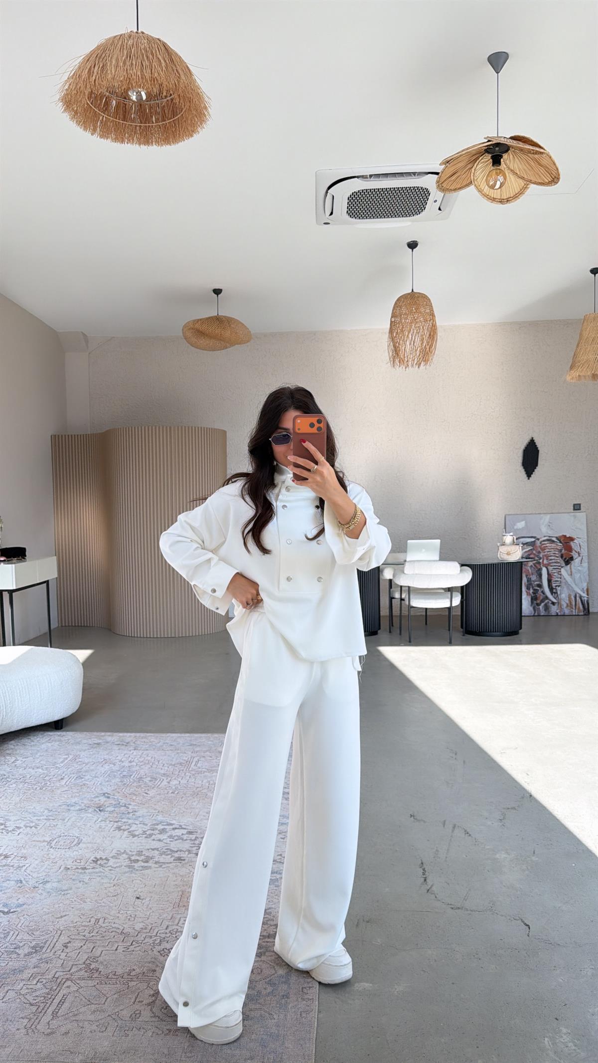 Ekru Çıtçıt Detaylı Modal Takım