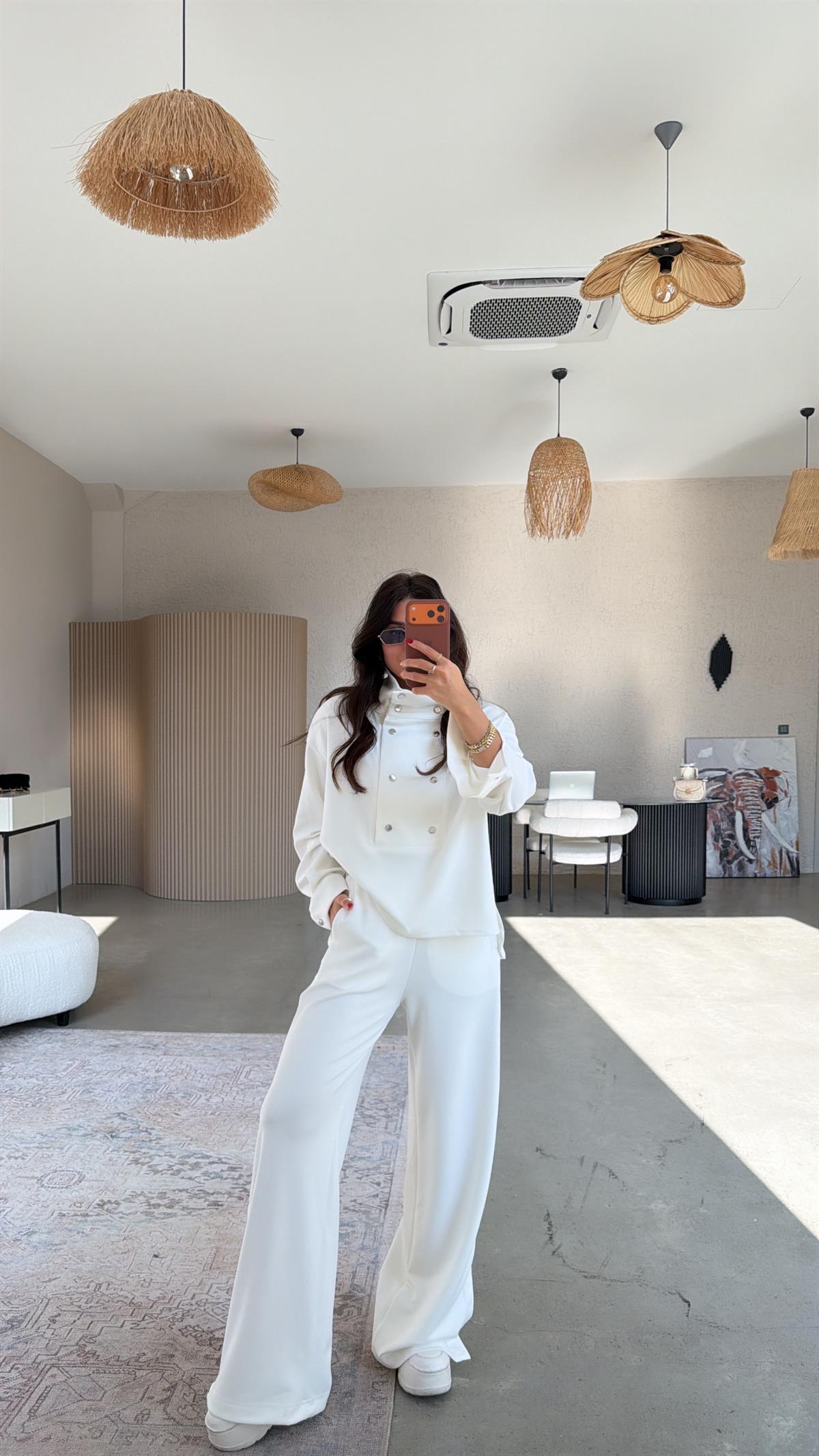 Ekru Çıtçıt Detaylı Modal Takım