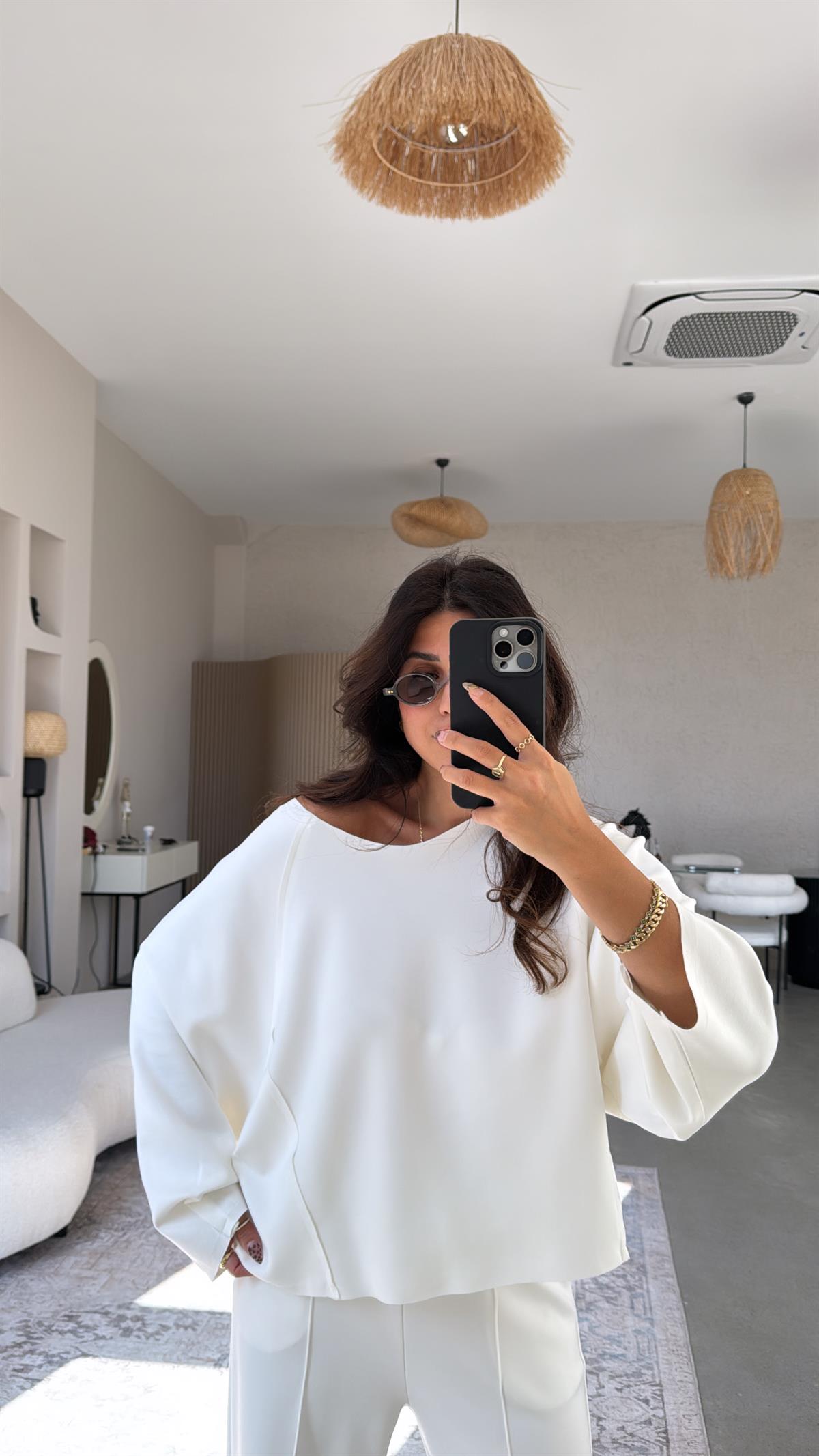 Ekru Dikiş Detay Modal Takım