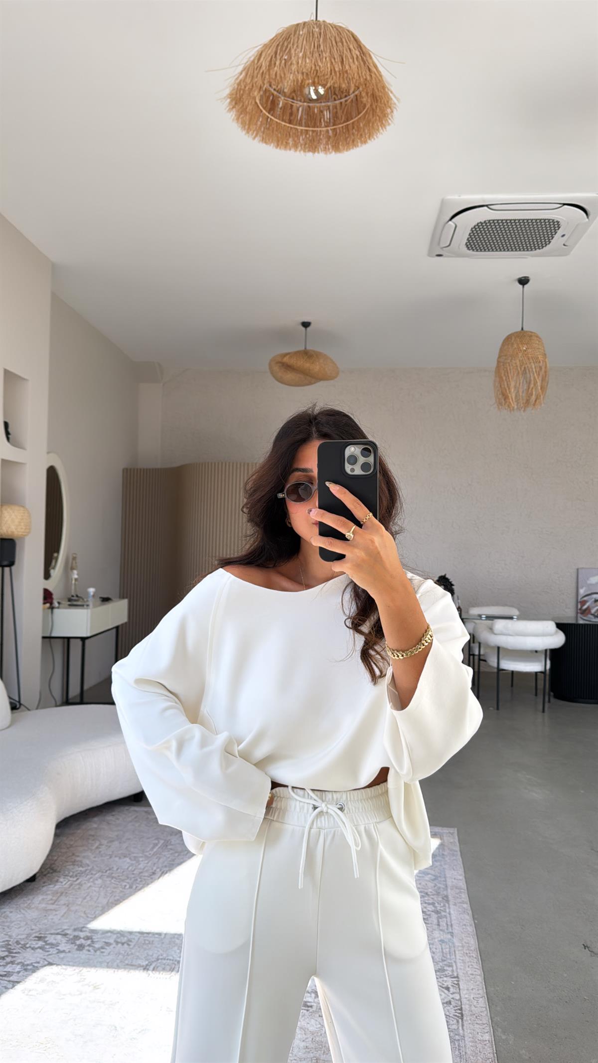 Ekru Dikiş Detay Modal Takım