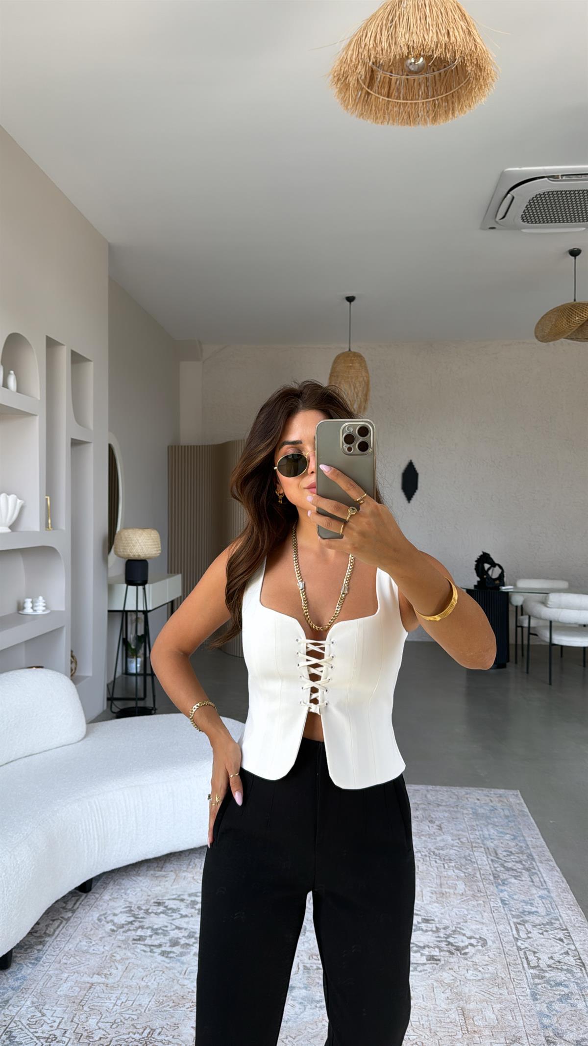 Ekru İpli Korse Büstiyer