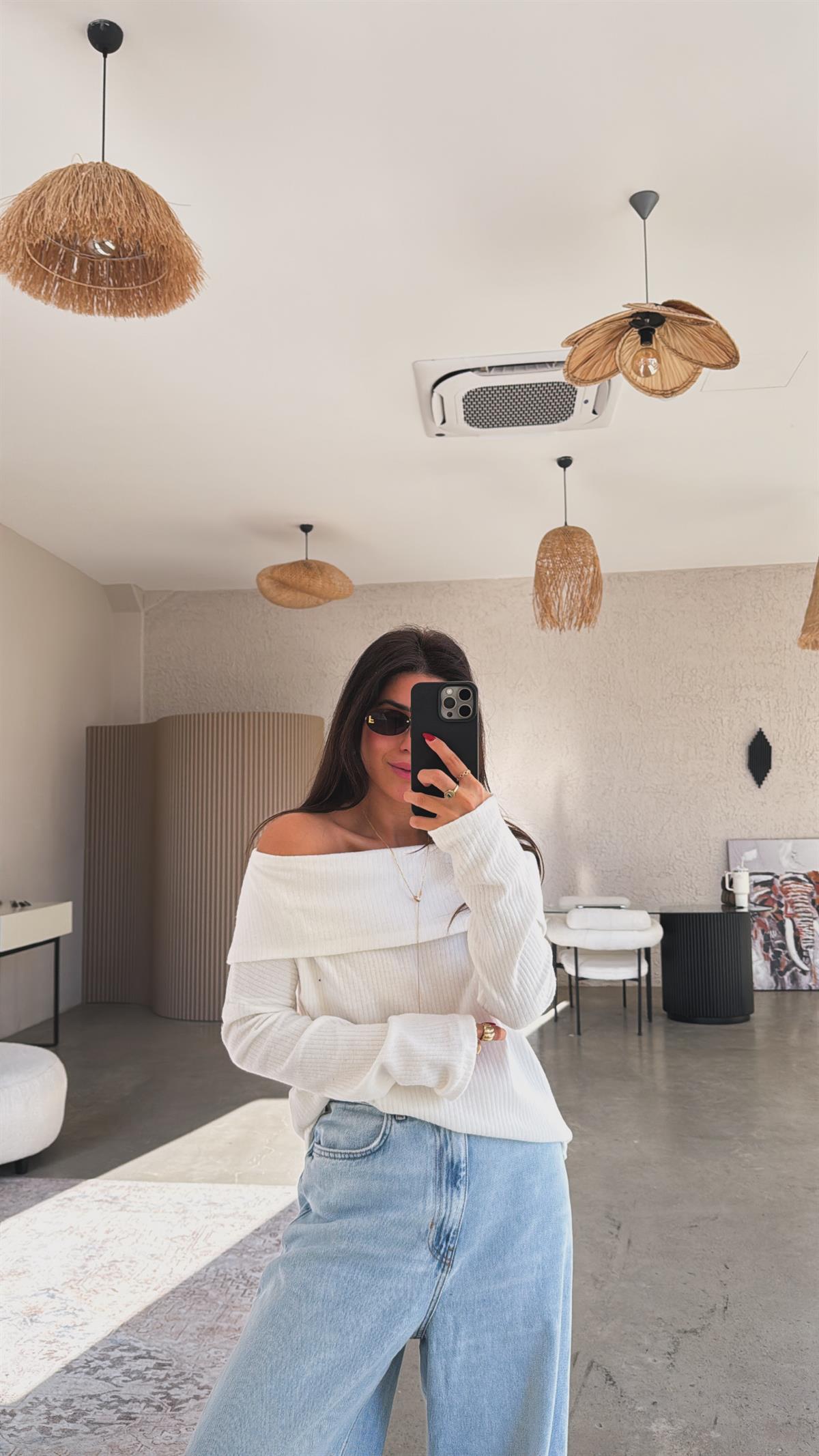 Ekru Madonna Basic Bluz