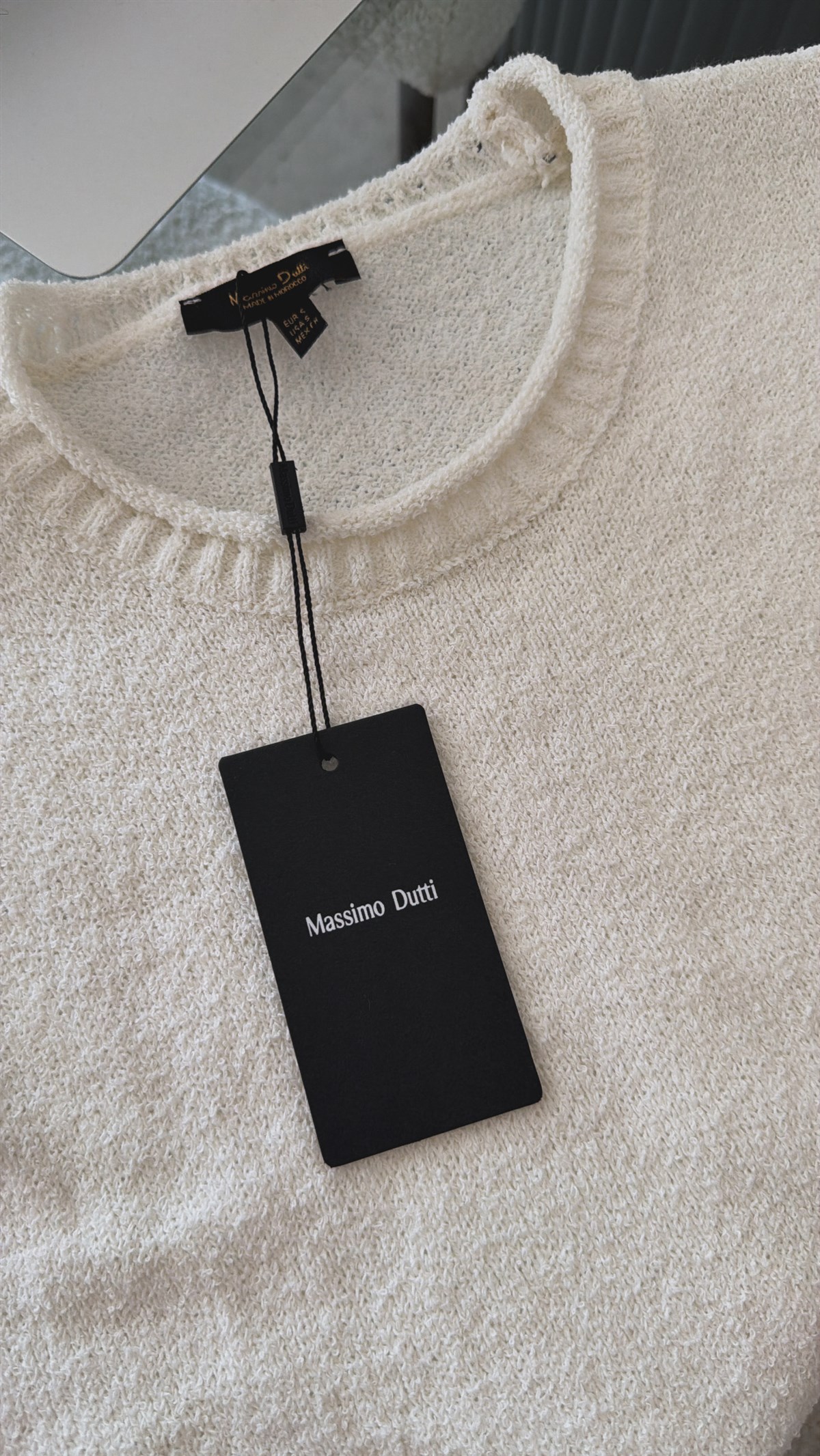 Ekru Massi Kolsuz Triko Bluz