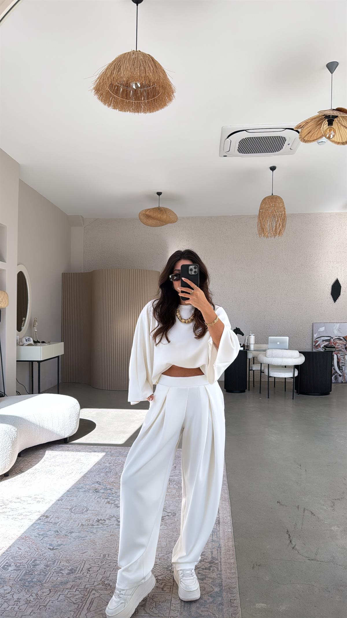 Ekru Ön Pile Detaylı Oys Model Takım