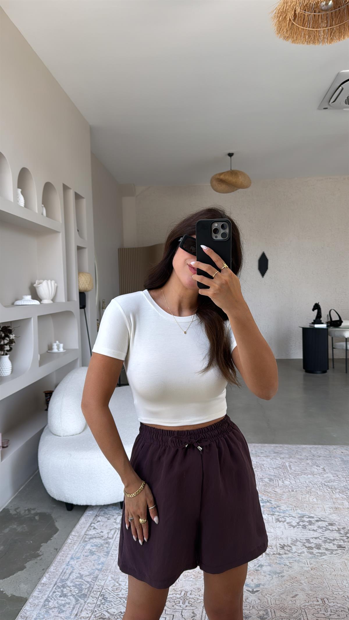 Ekru Oys Crop Tshirt