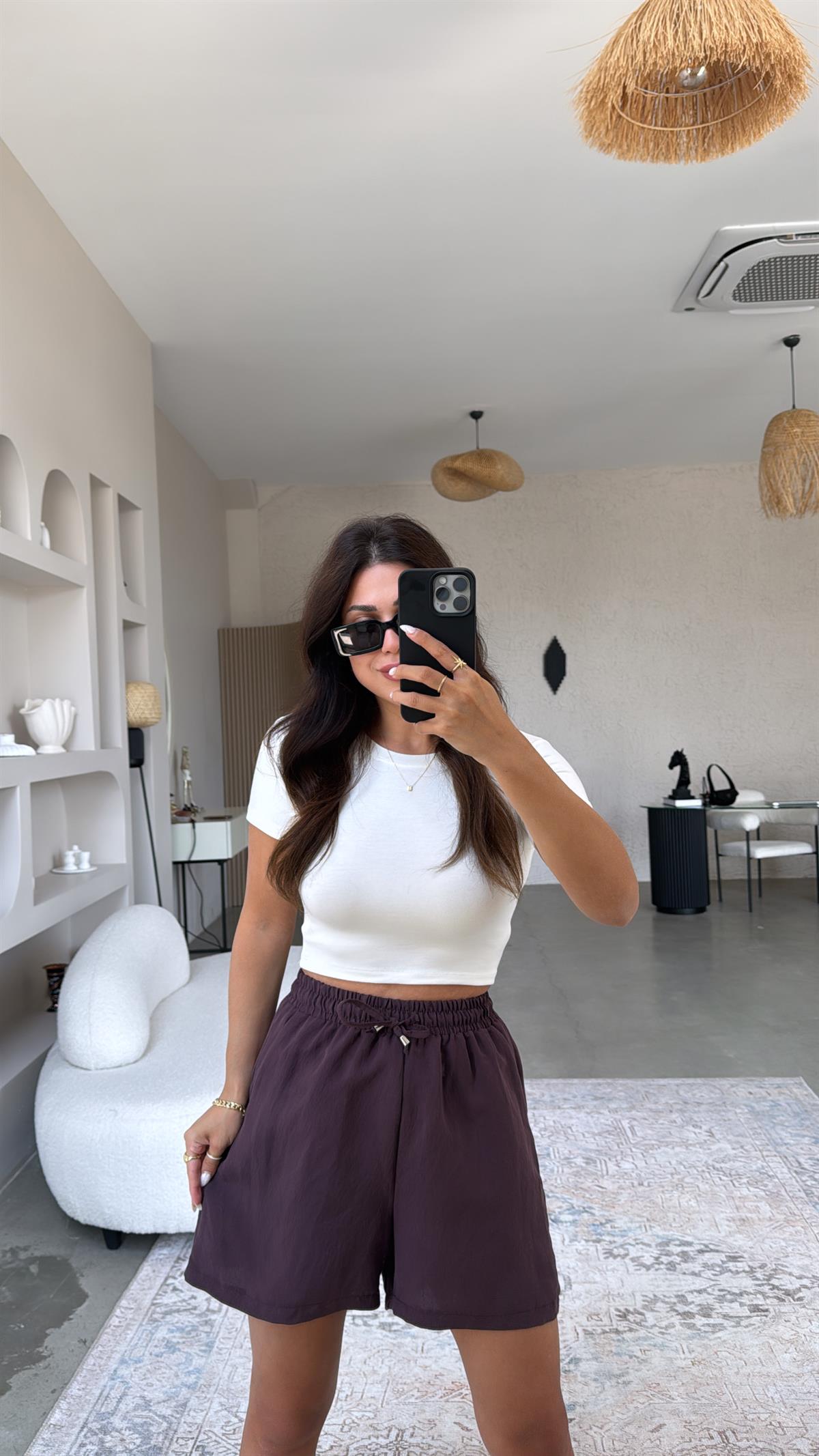 Ekru Oys Crop Tshirt