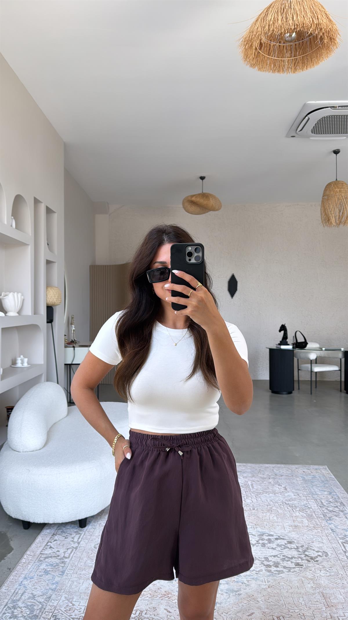 Ekru Oys Crop Tshirt