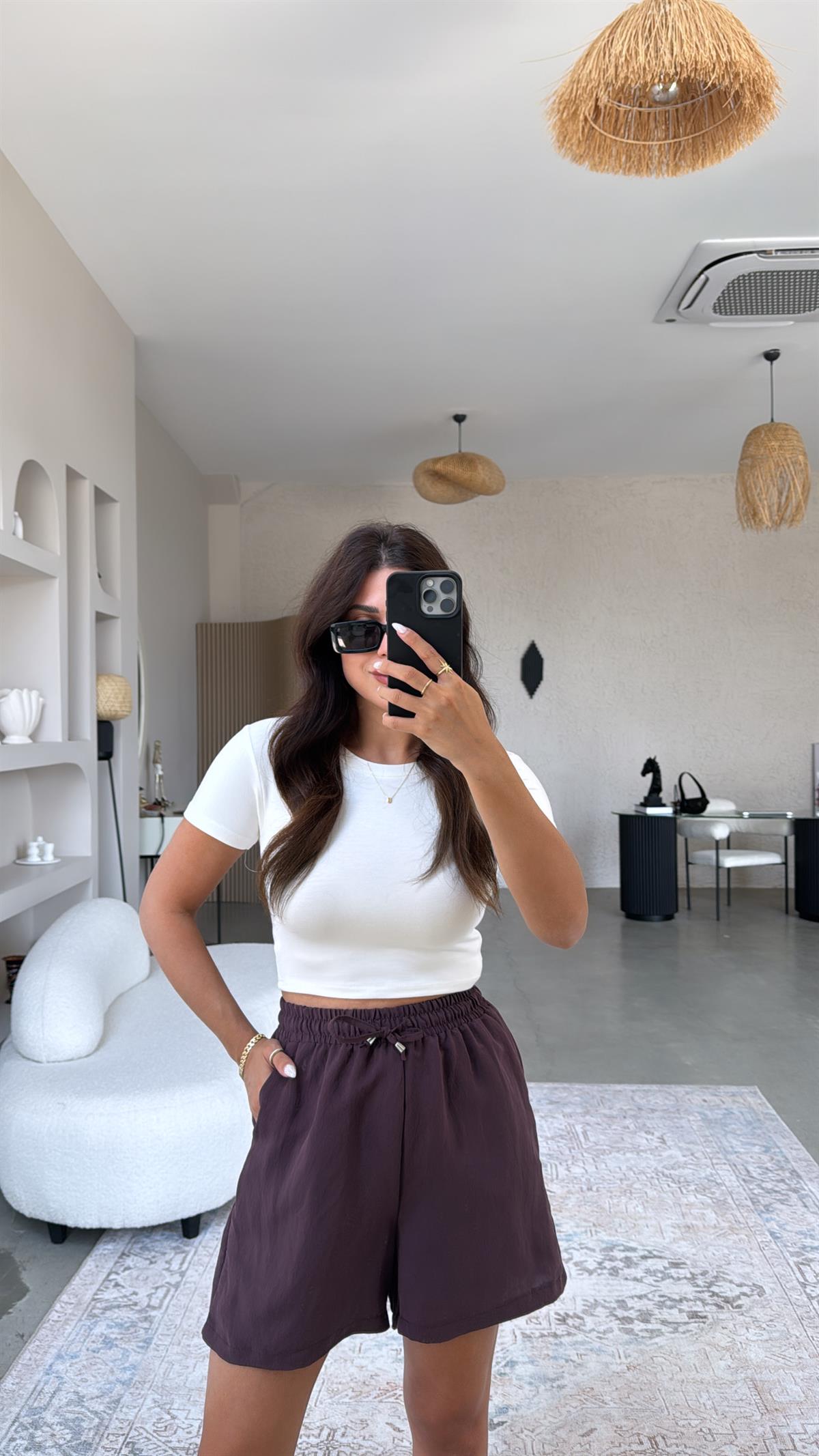 Ekru Oys Crop Tshirt