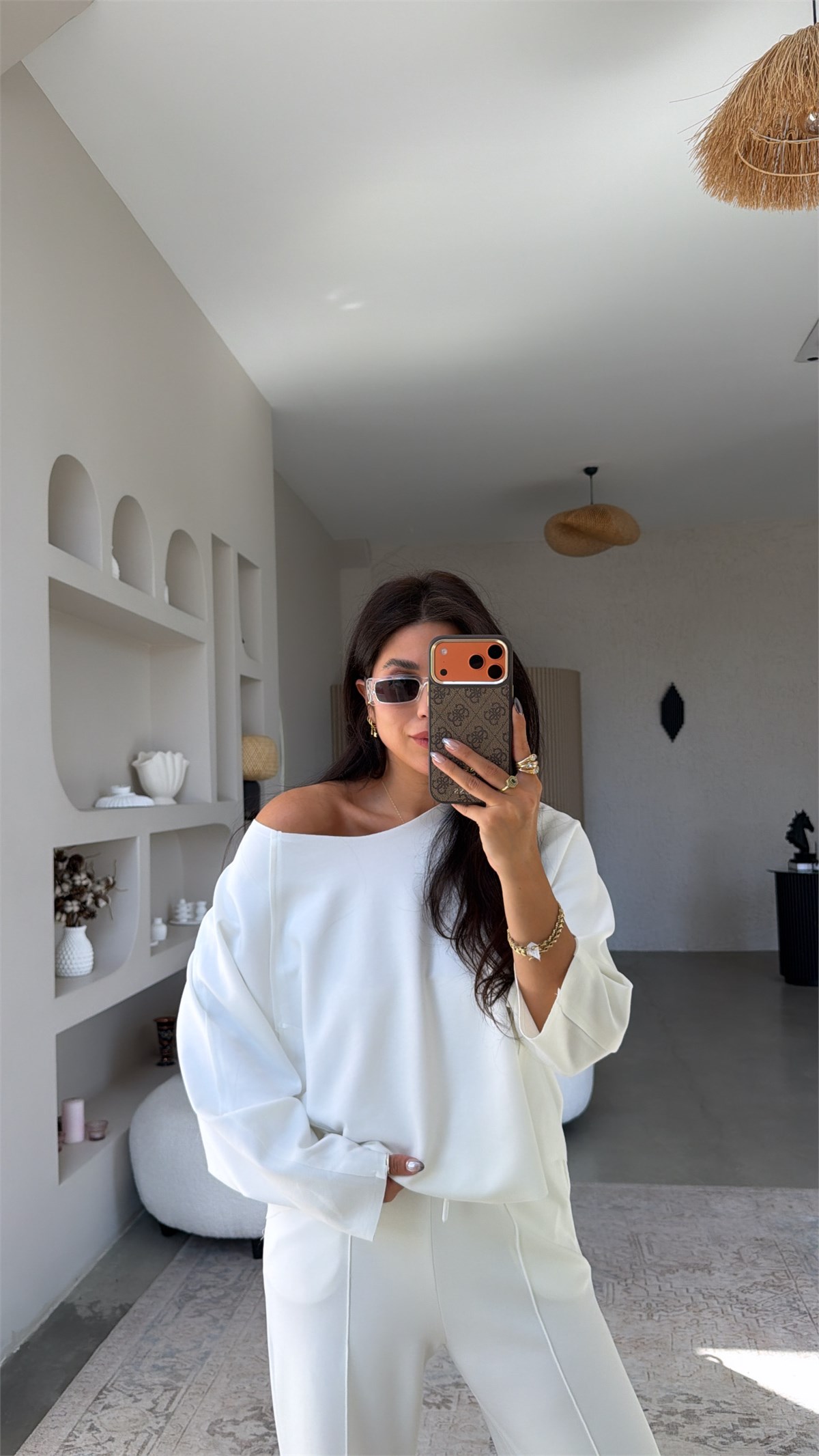 Ekru Ters Dikişli Modal Takım