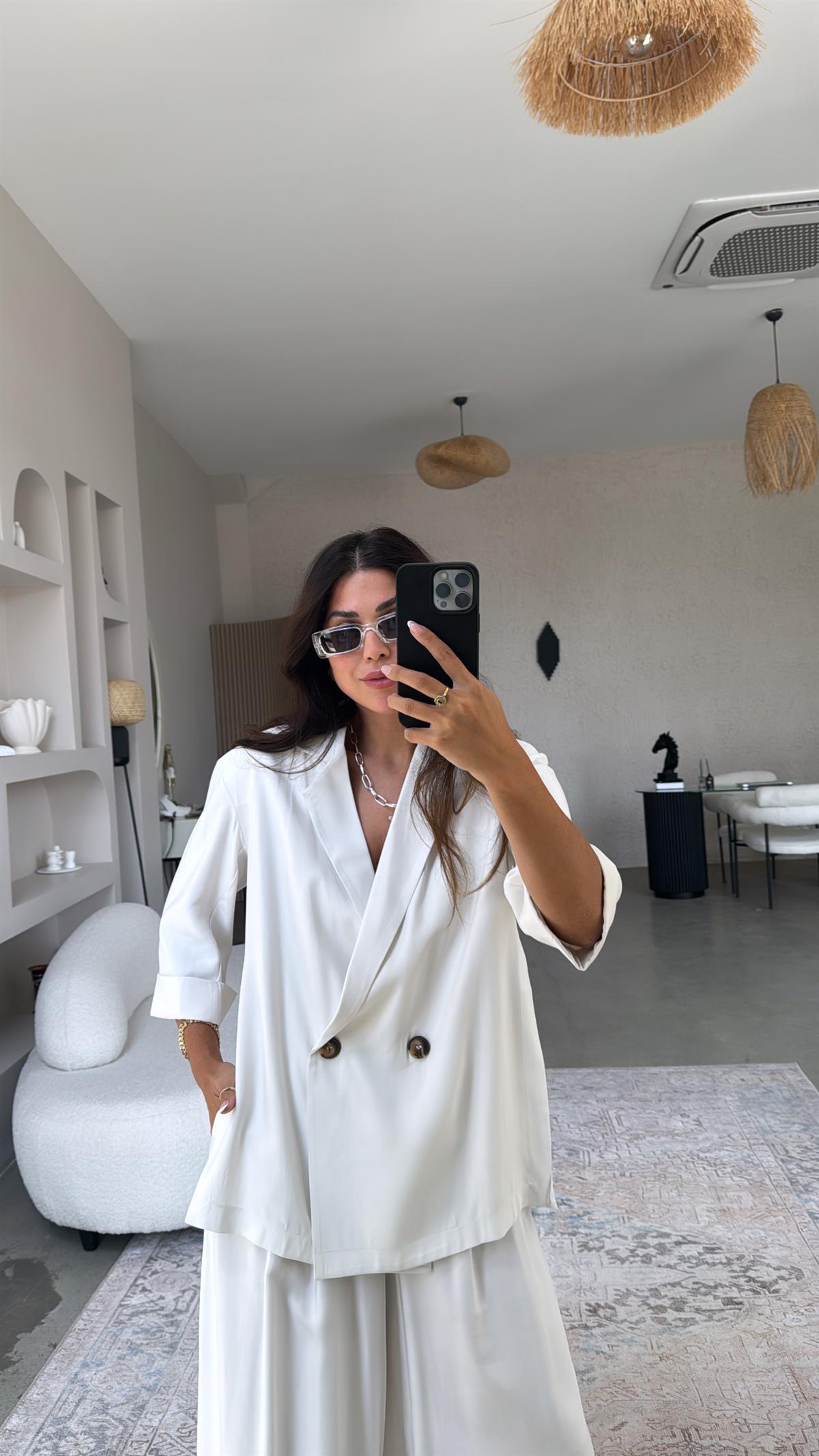 Fildişi Premium Ceket Pantolon Takım