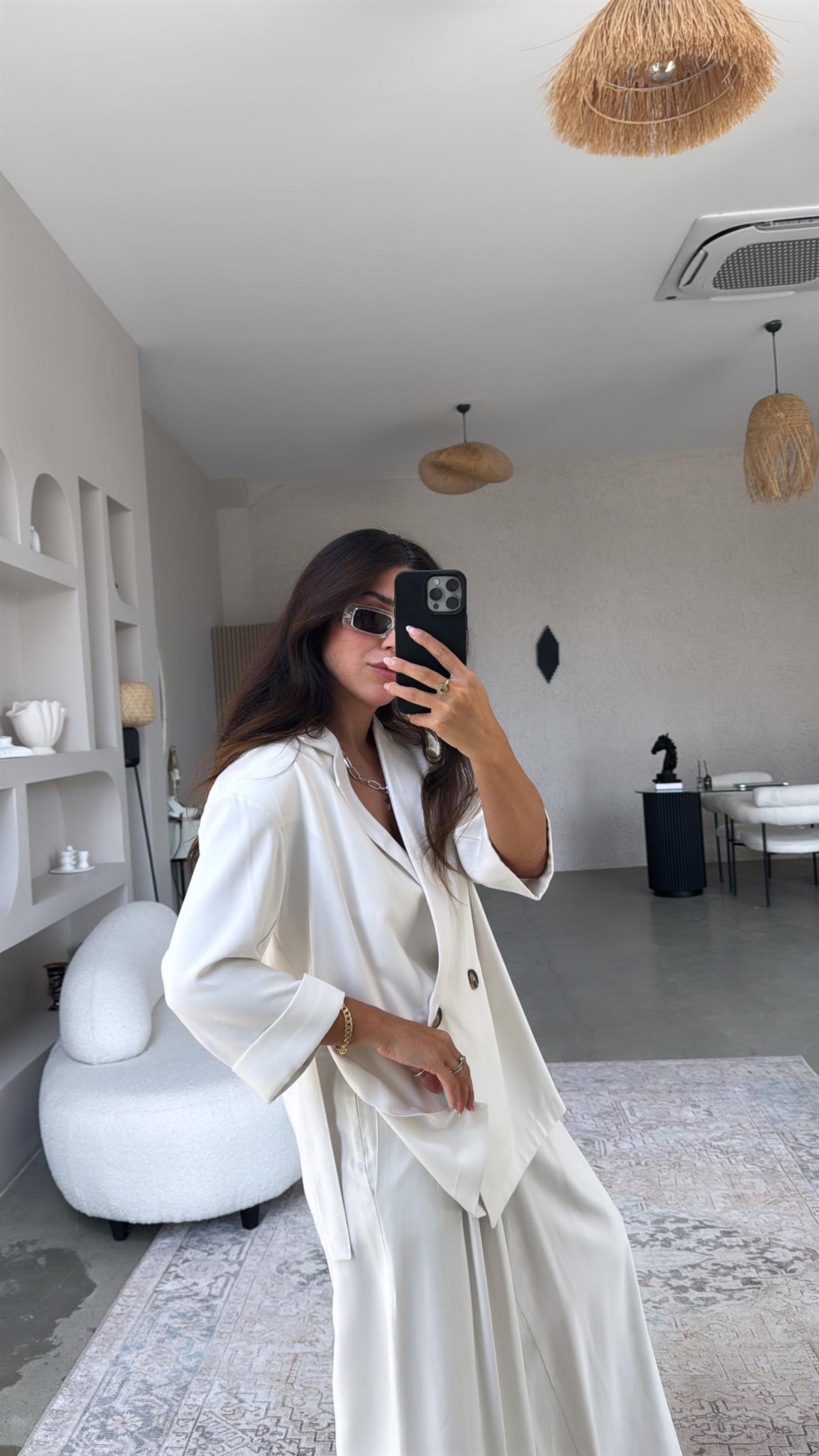 Fildişi Premium Ceket Pantolon Takım