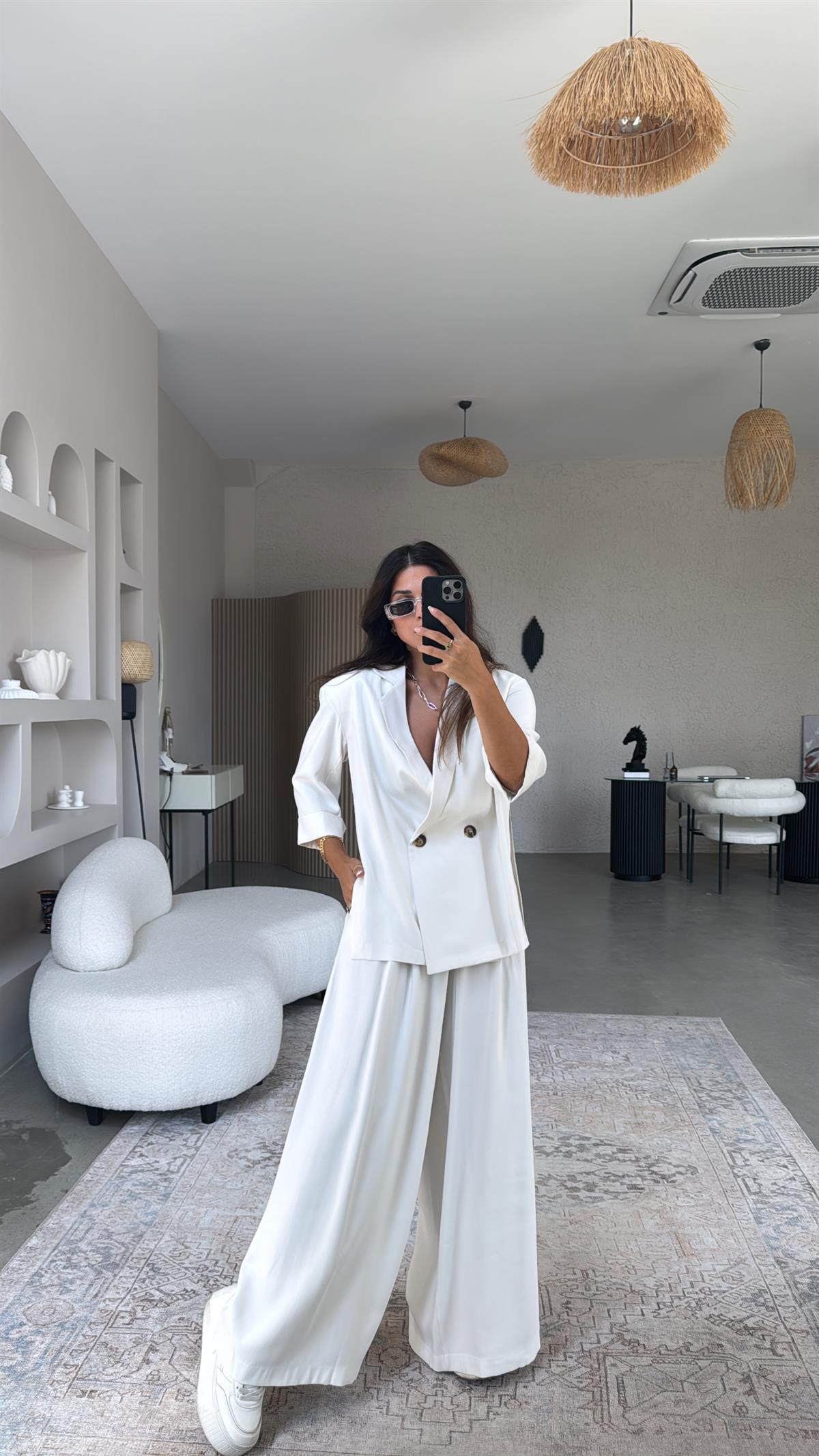 Fildişi Premium Ceket Pantolon Takım