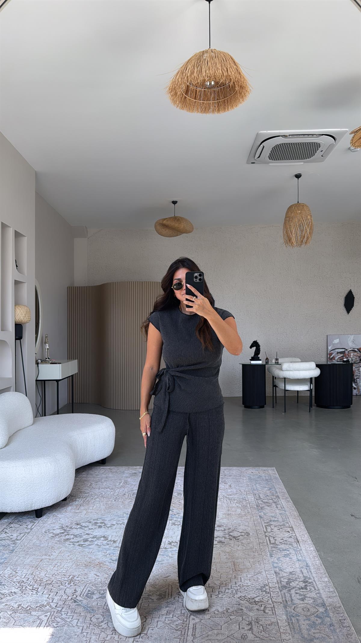 Füme Bağlamalı Bürümcük Takım 