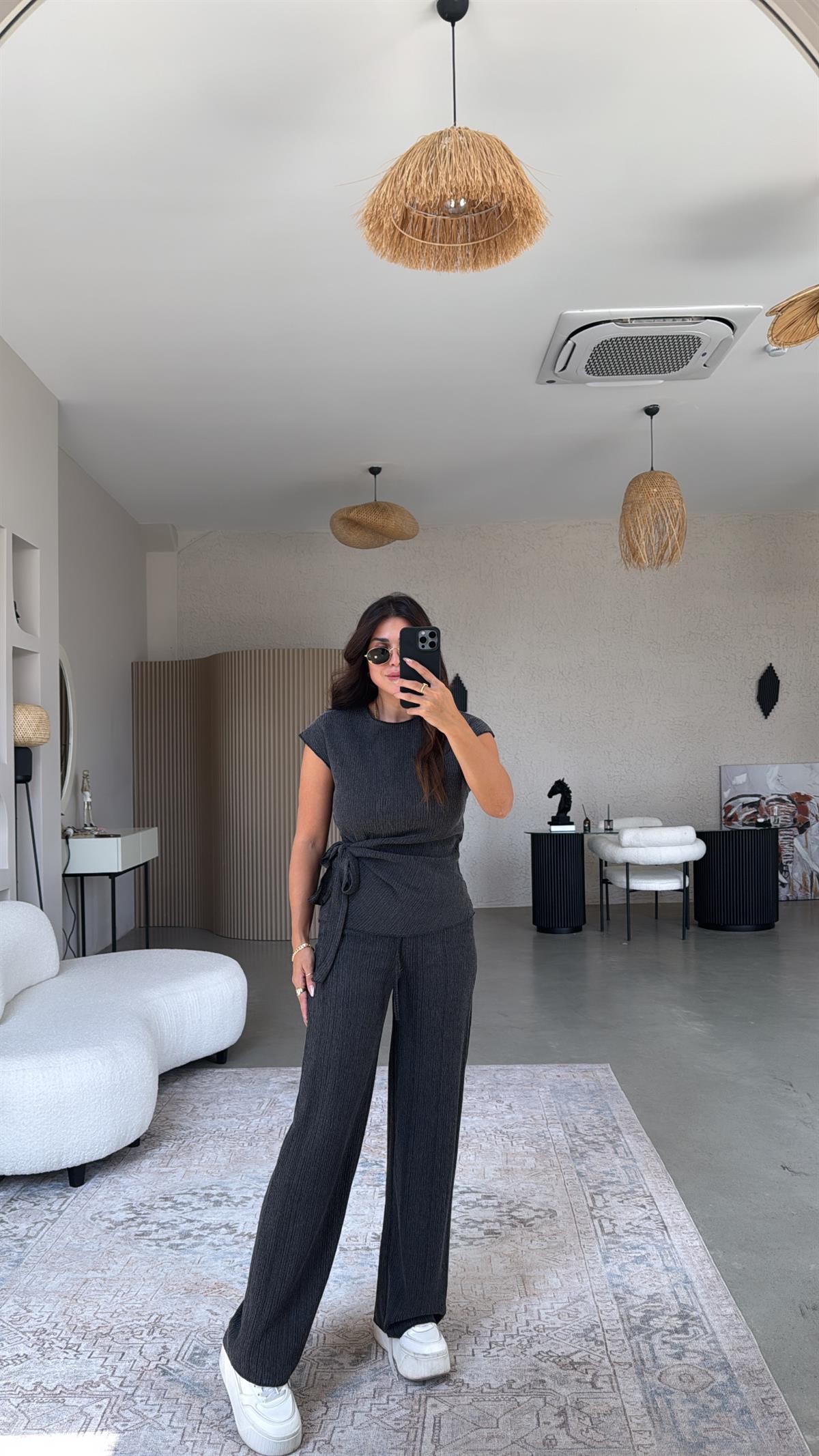 Füme Bağlamalı Bürümcük Takım 