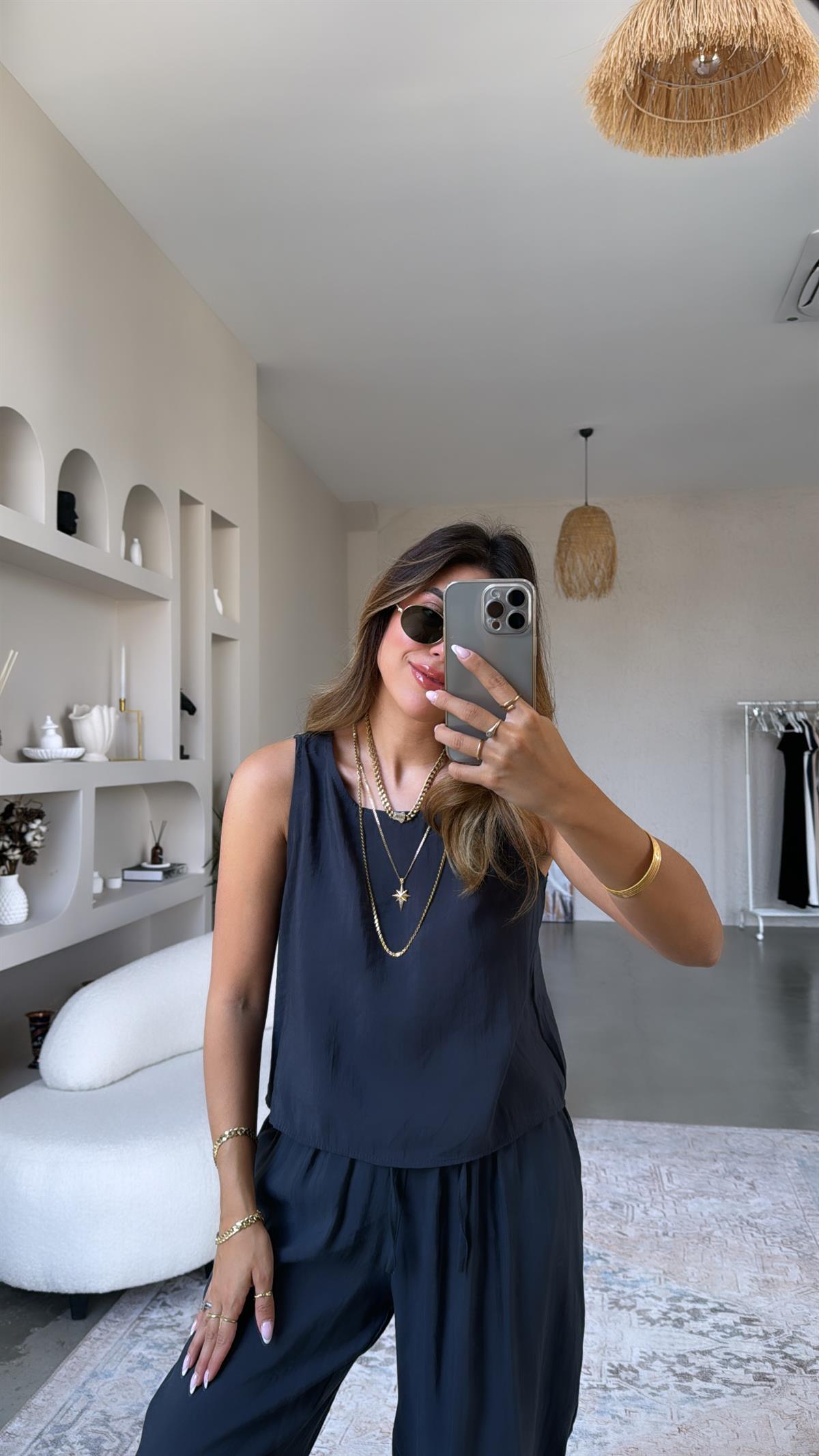 Füme Dökümlü Tiril Kumaş Takım