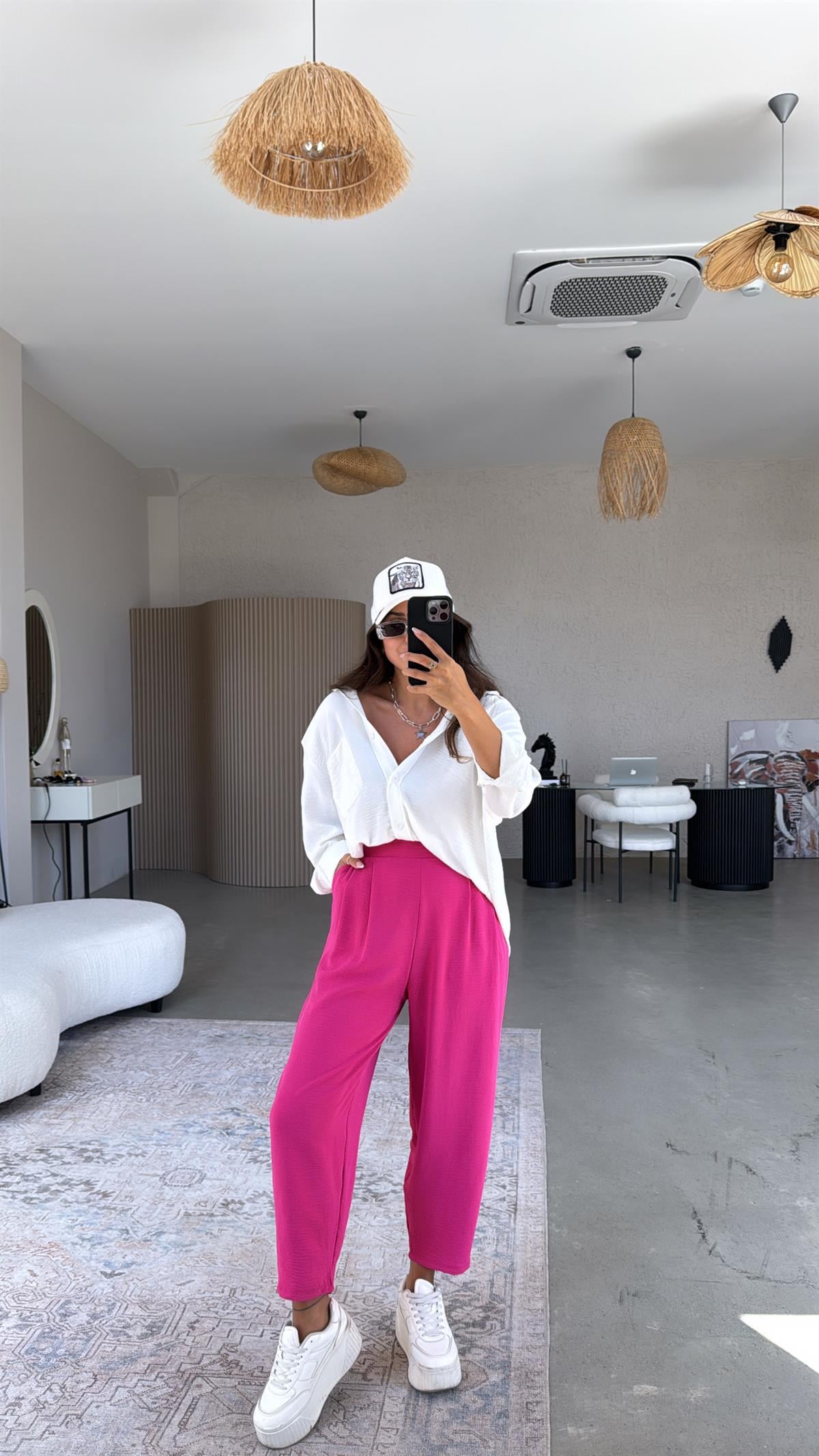 Fuşya Aerobin Harem Pantolon