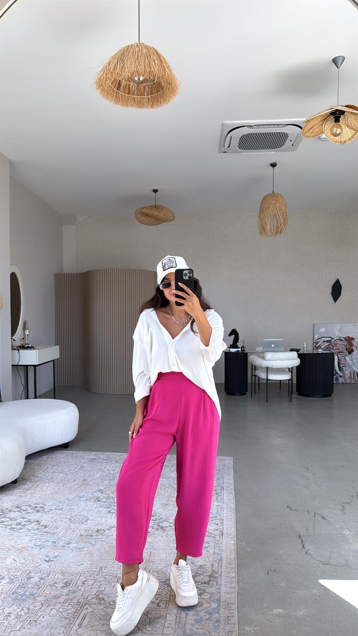 Fuşya Aerobin Harem Pantolon