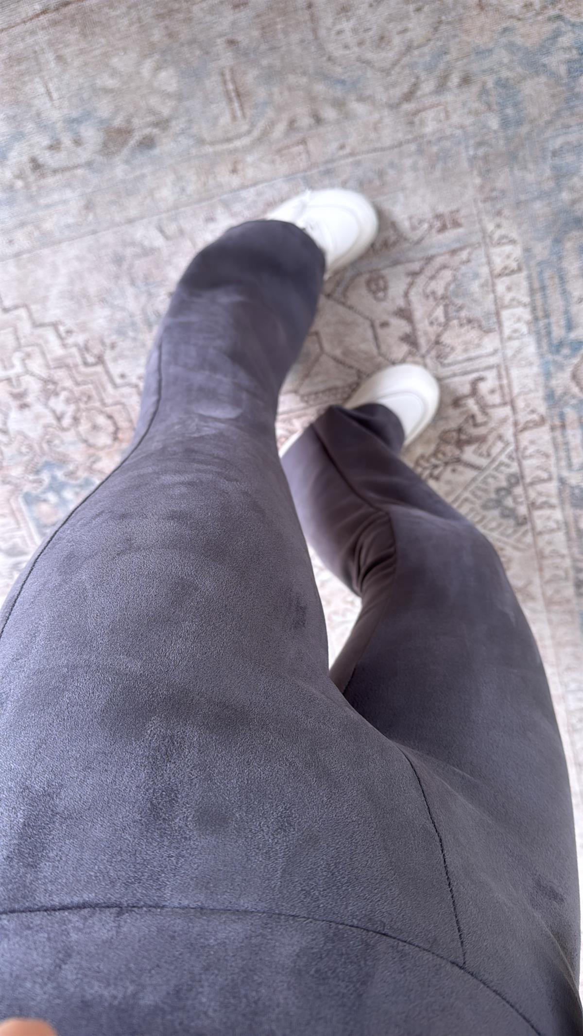 Gri İspanyol Nubuk Tayt