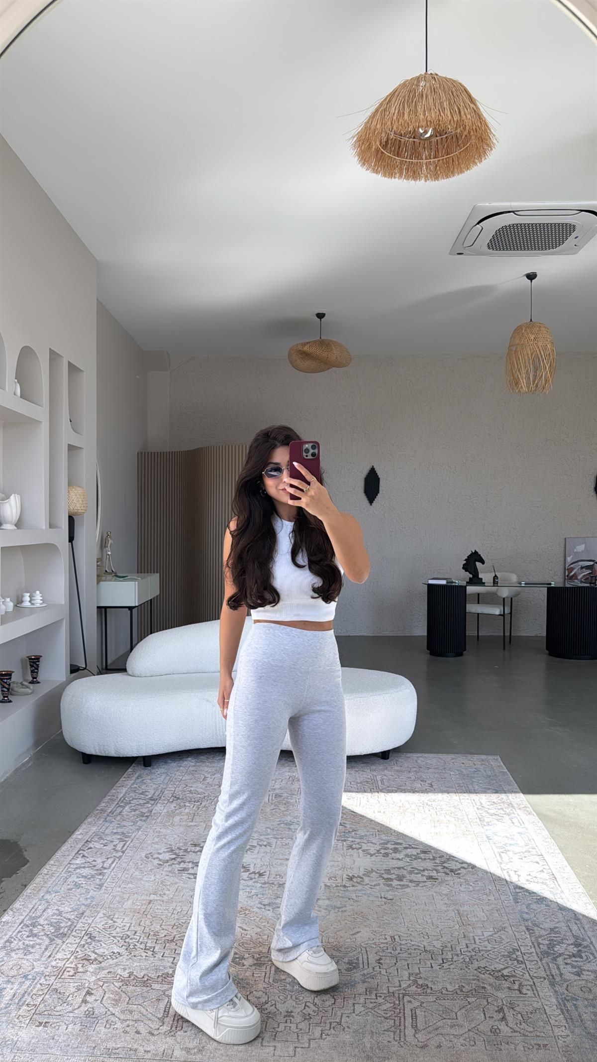 Gri Orijinal Brshk Pamuklu Tayt