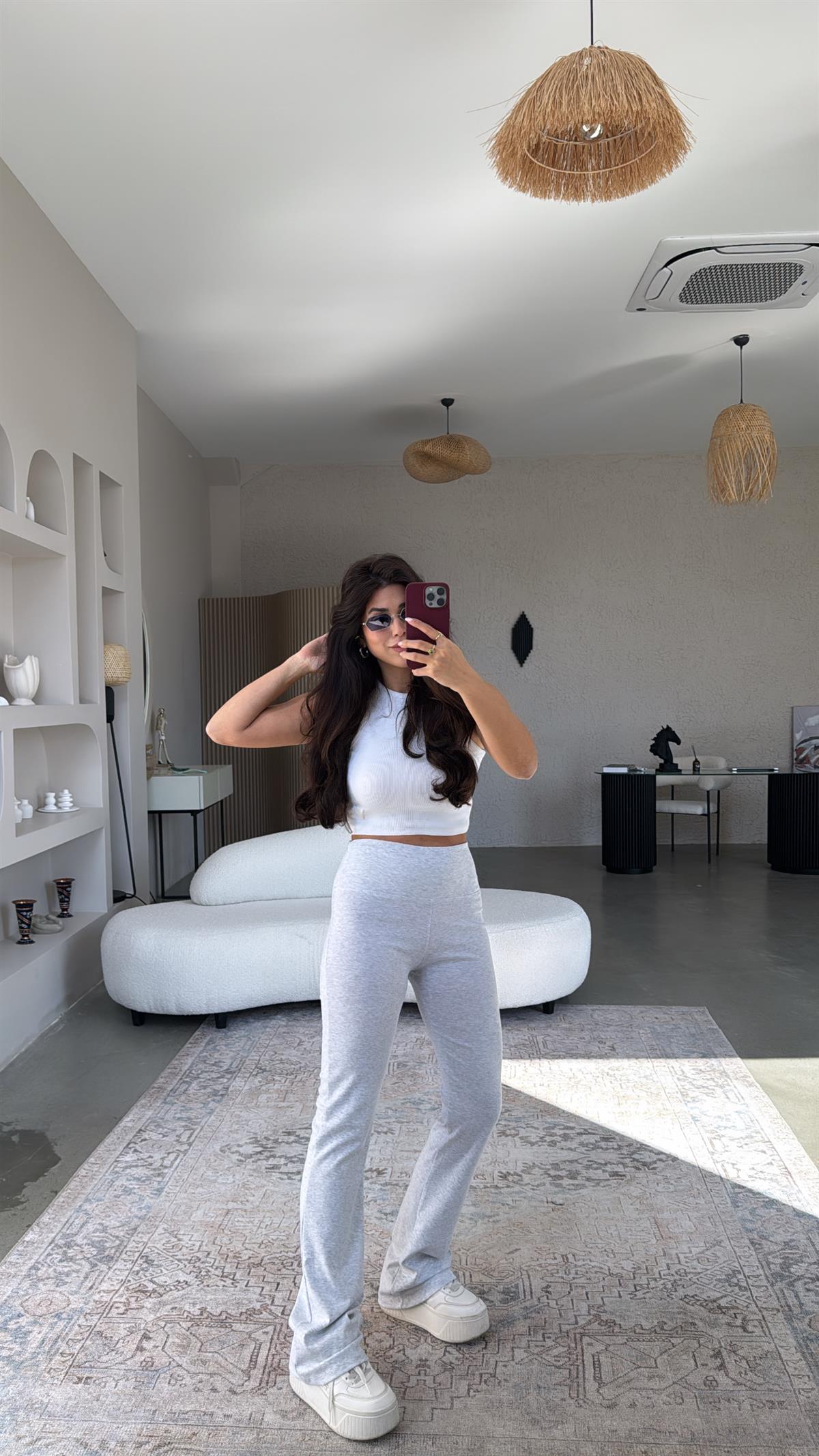 Gri Orijinal Brshk Pamuklu Tayt