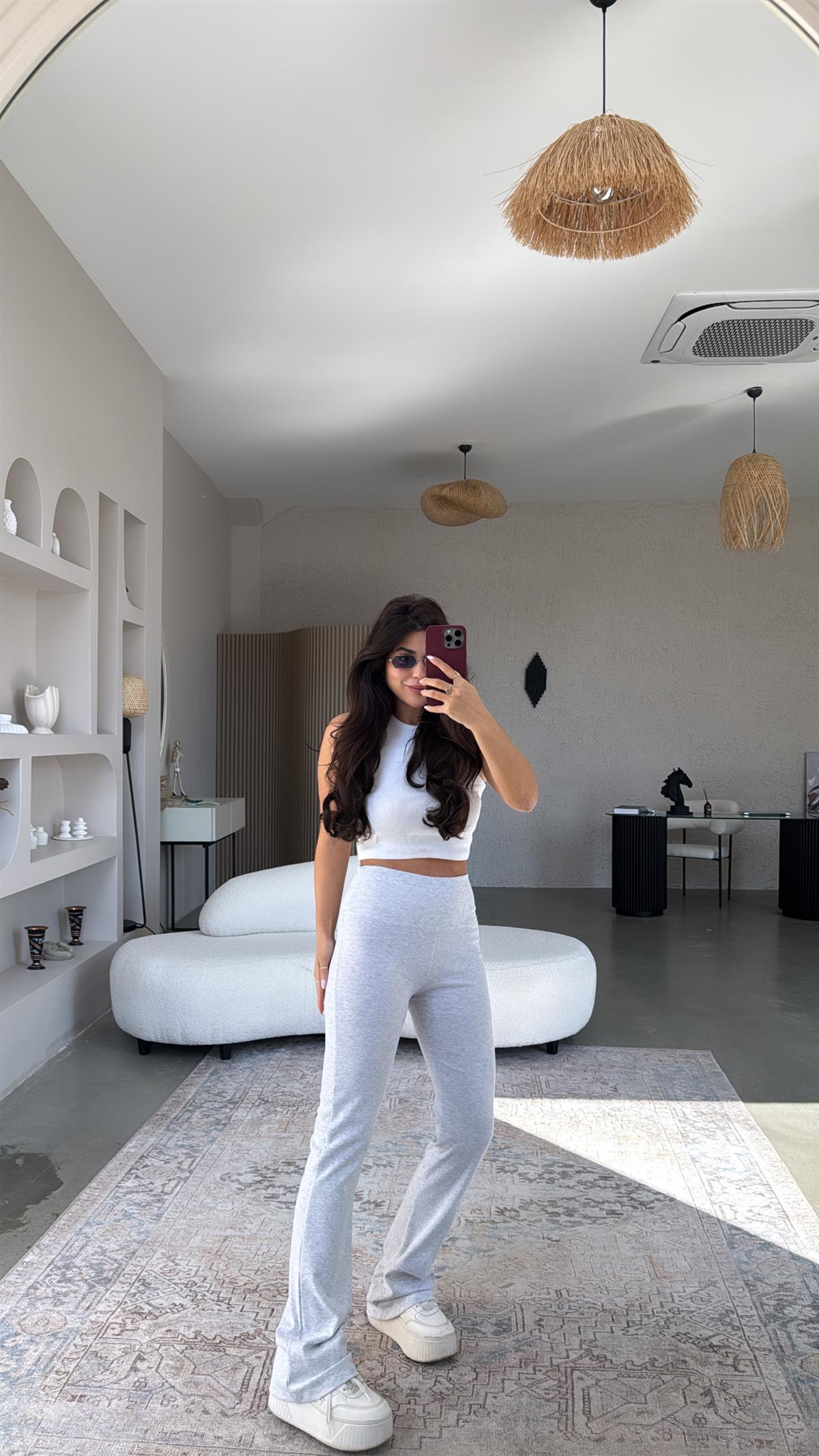 Gri Orijinal Brshk Pamuklu Tayt