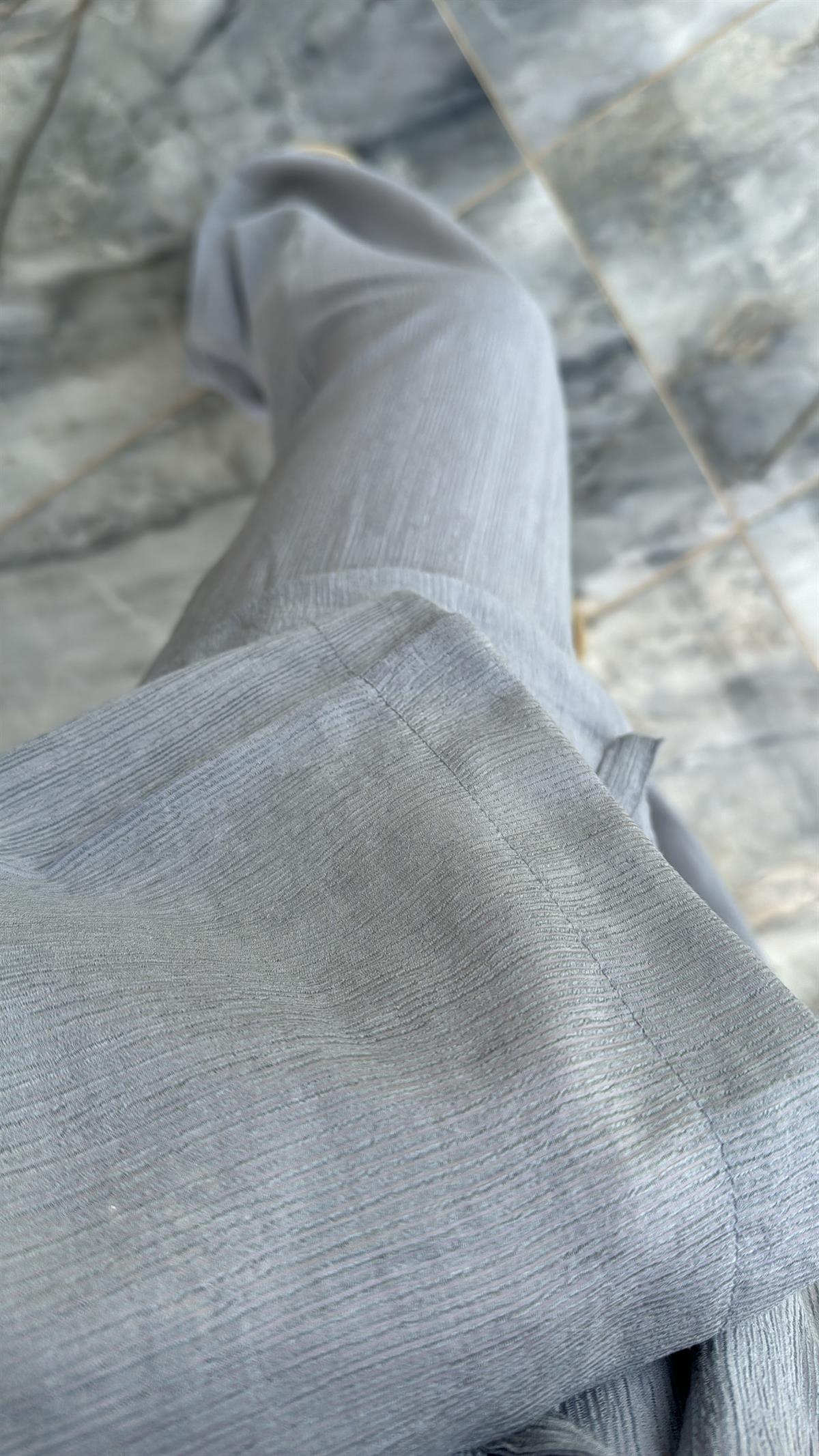 Gri Şal Yaka Kimono Takım